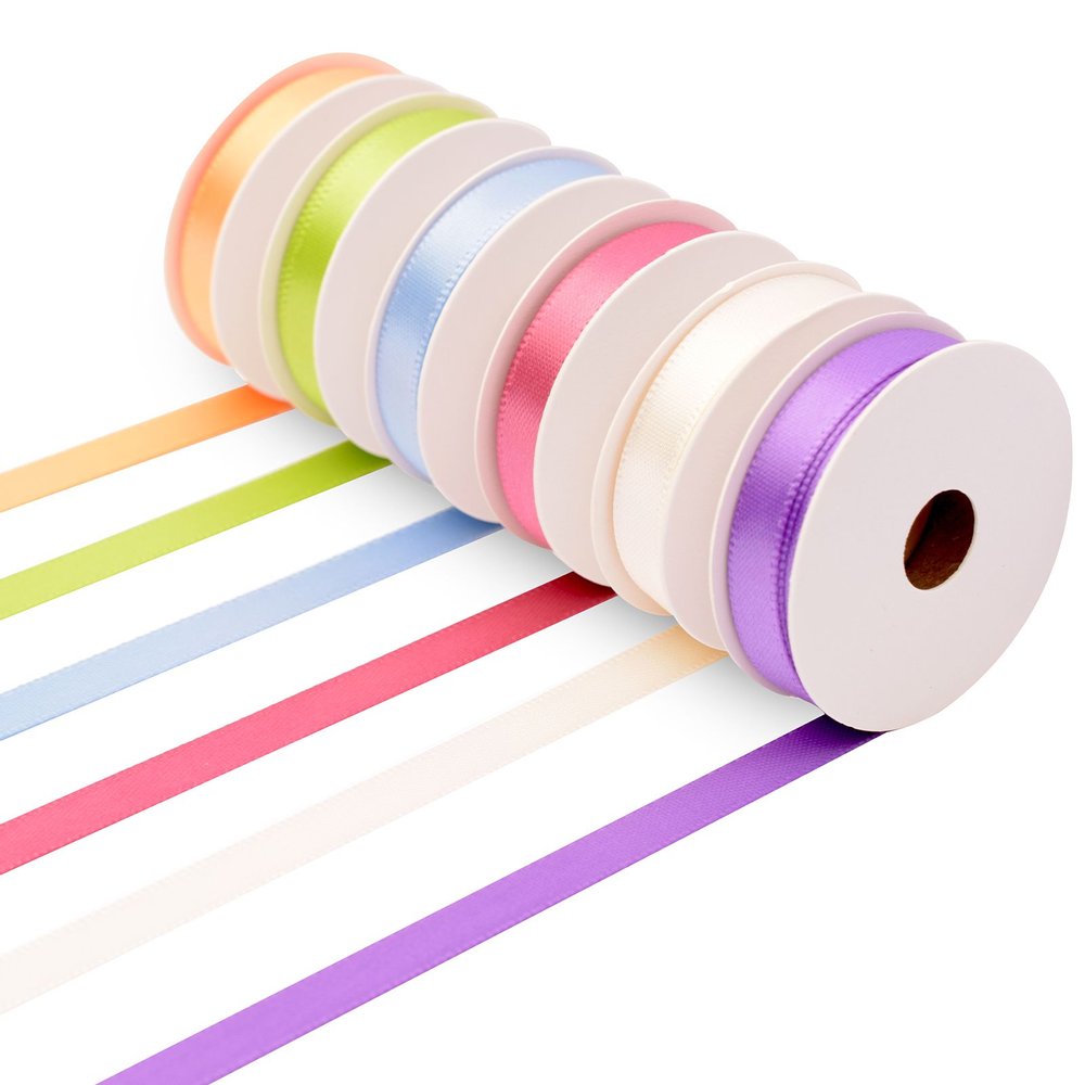 Vaessen Creative Satin Ribbon 6 Colours 6mmx2m Spring