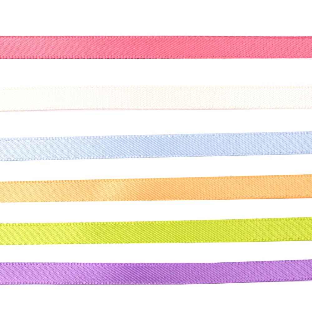 Vaessen Creative Satin Ribbon 6 Colours 6mmx2m Spring