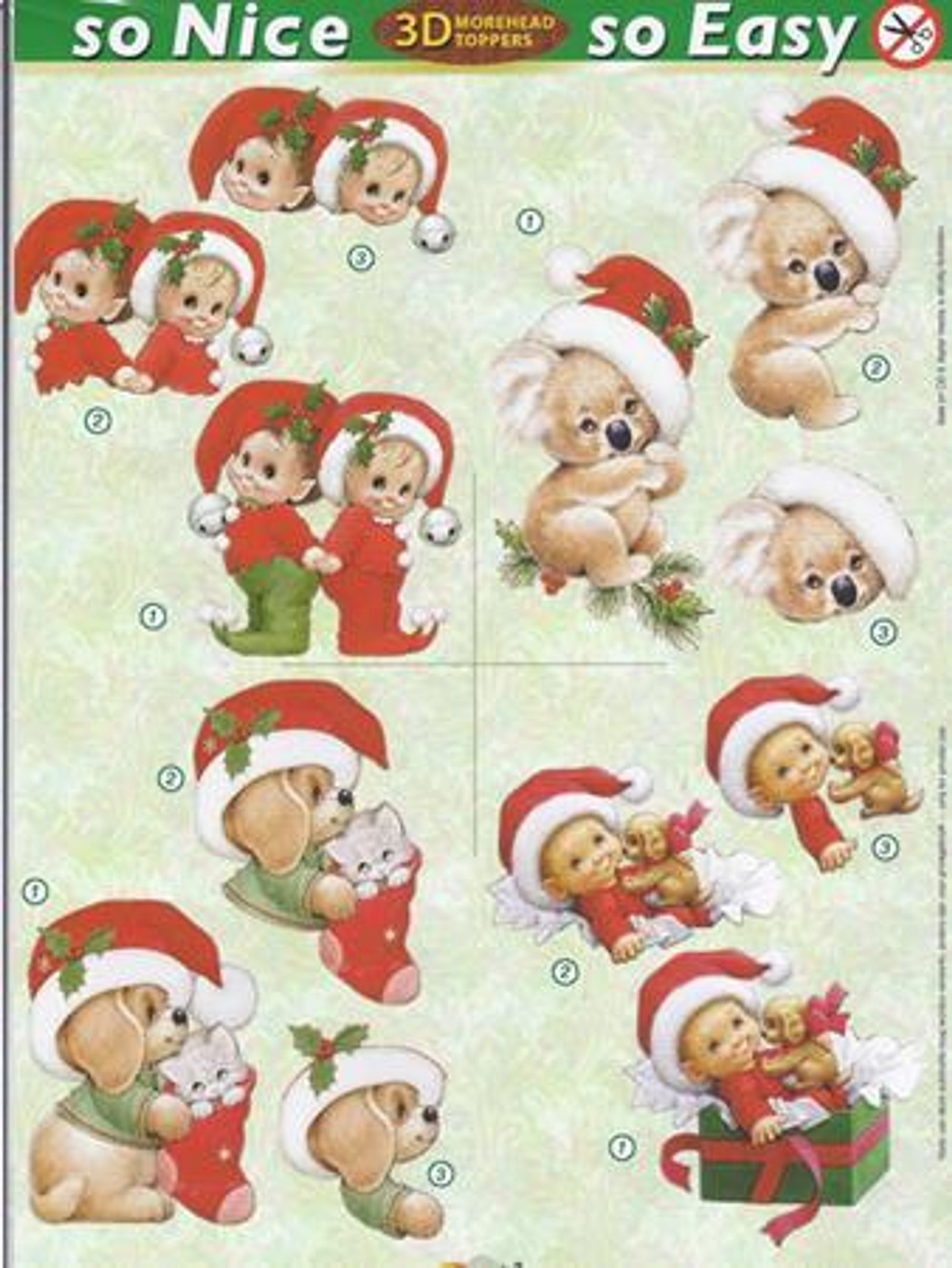 Morehead So Nice and Easy Christmas (4) - elves, koala, puppy, kitty