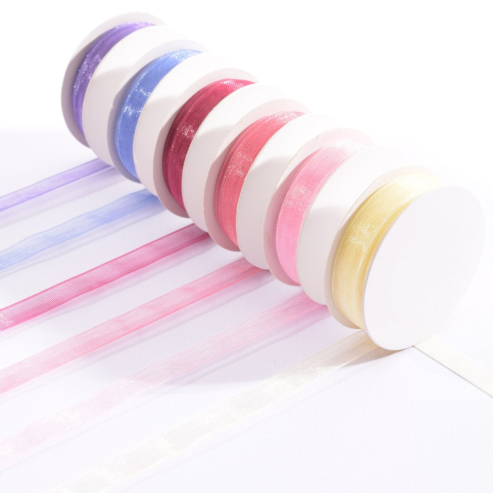 Vaessen Creative Organza Ribbon 6 Colors 6mmx2m Baby Rose
