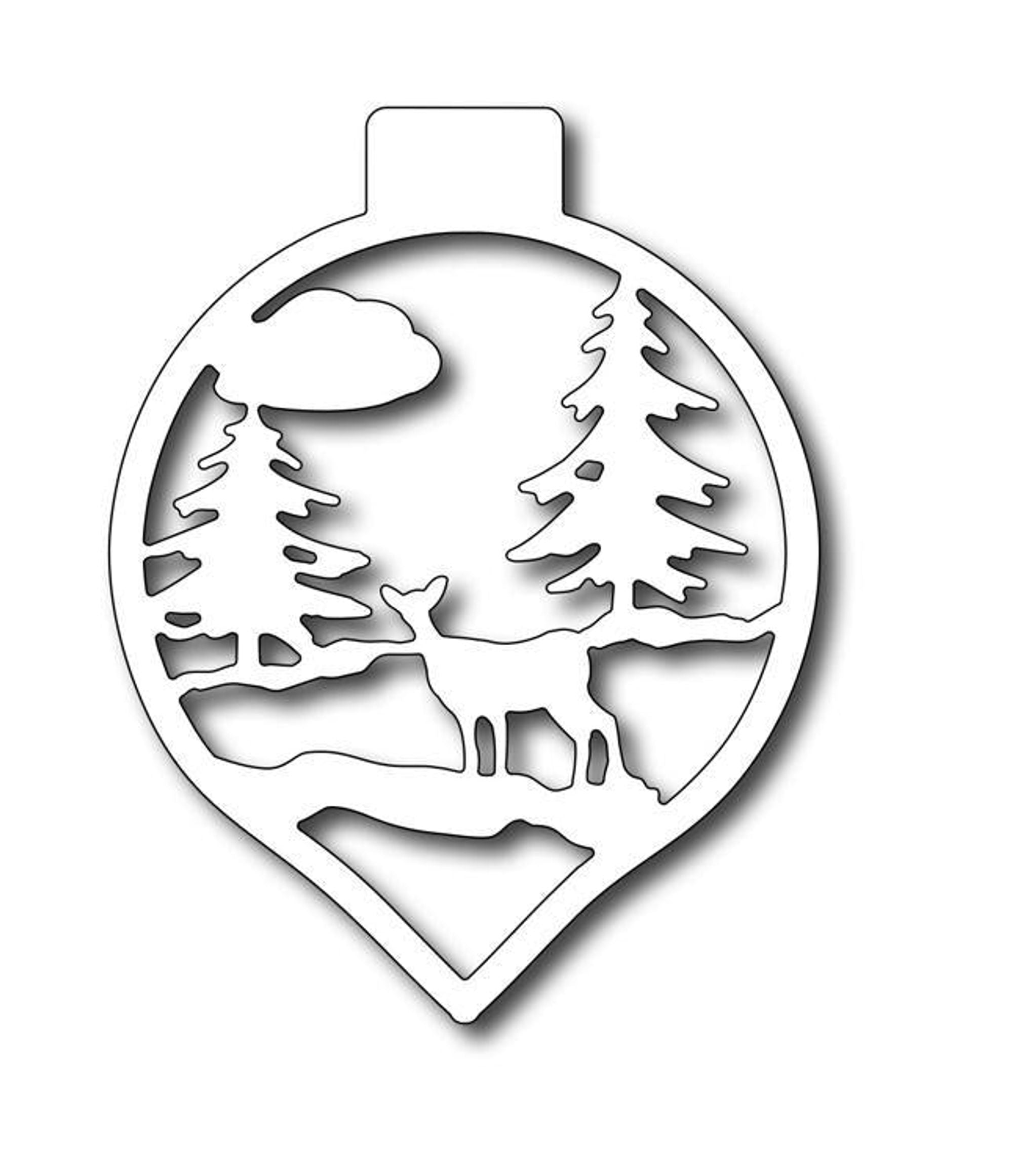 Frantic Stamper Precision Die - Deer in Woods Ornament