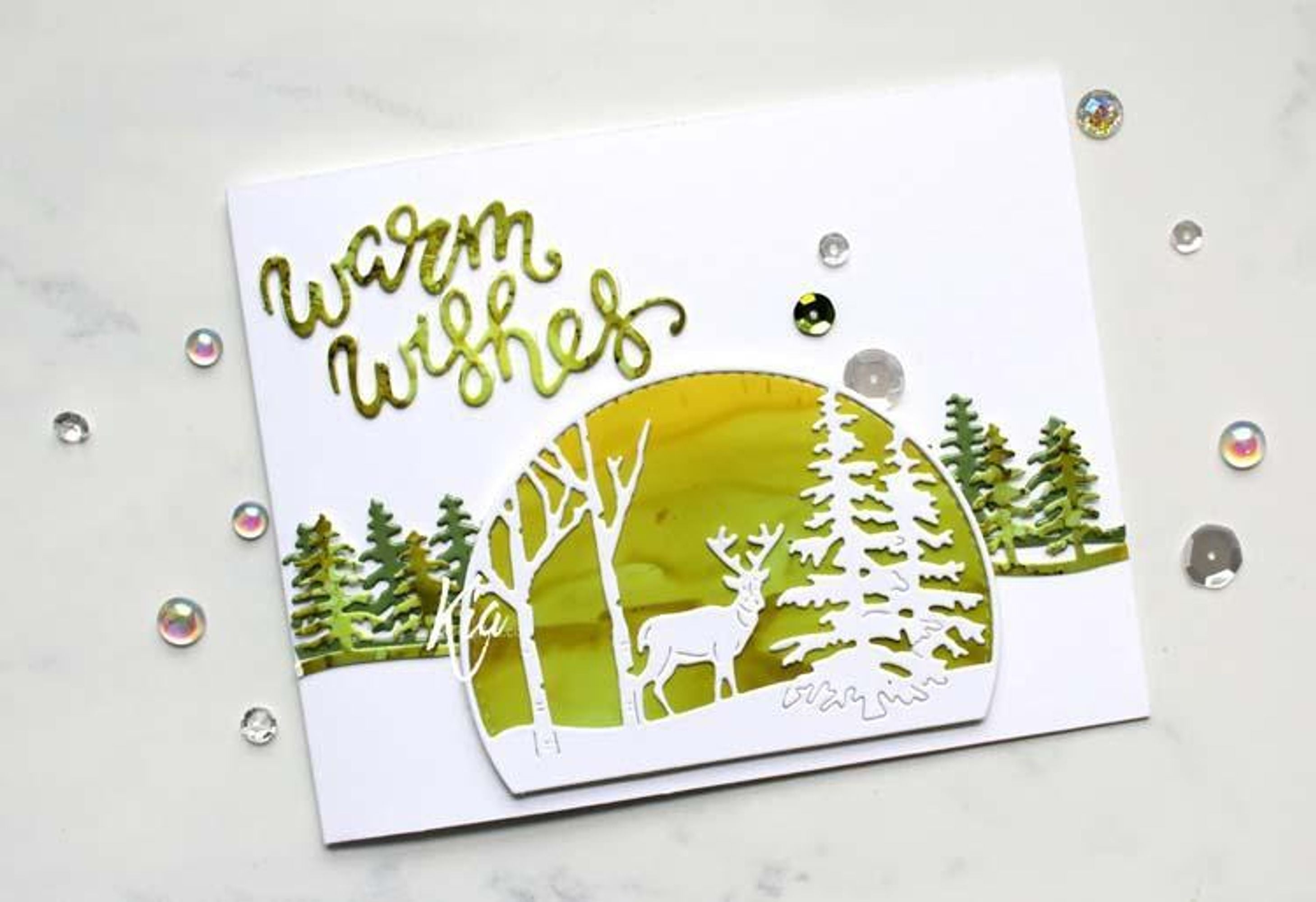 Frantic Stamper Precision Die - Semicircle Winter Scene