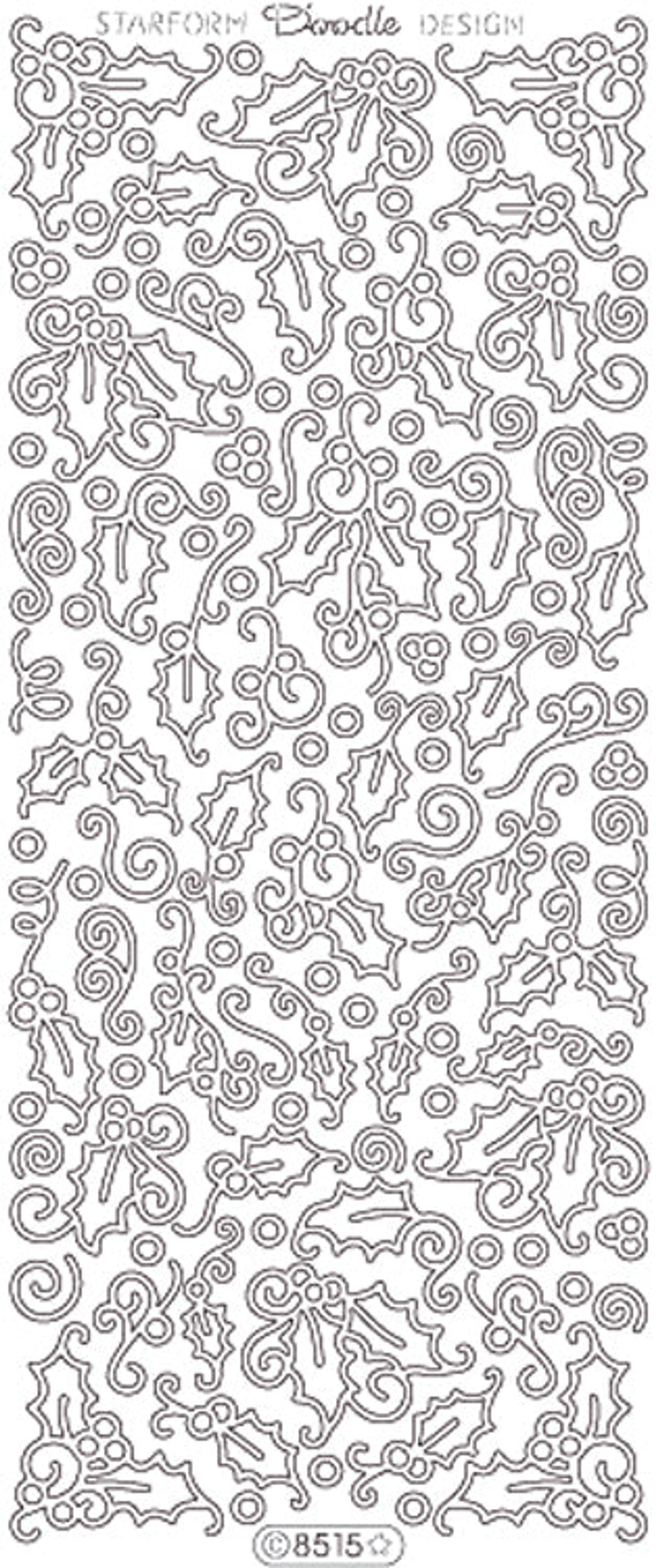 Deco Stickers -Swirls and Holly