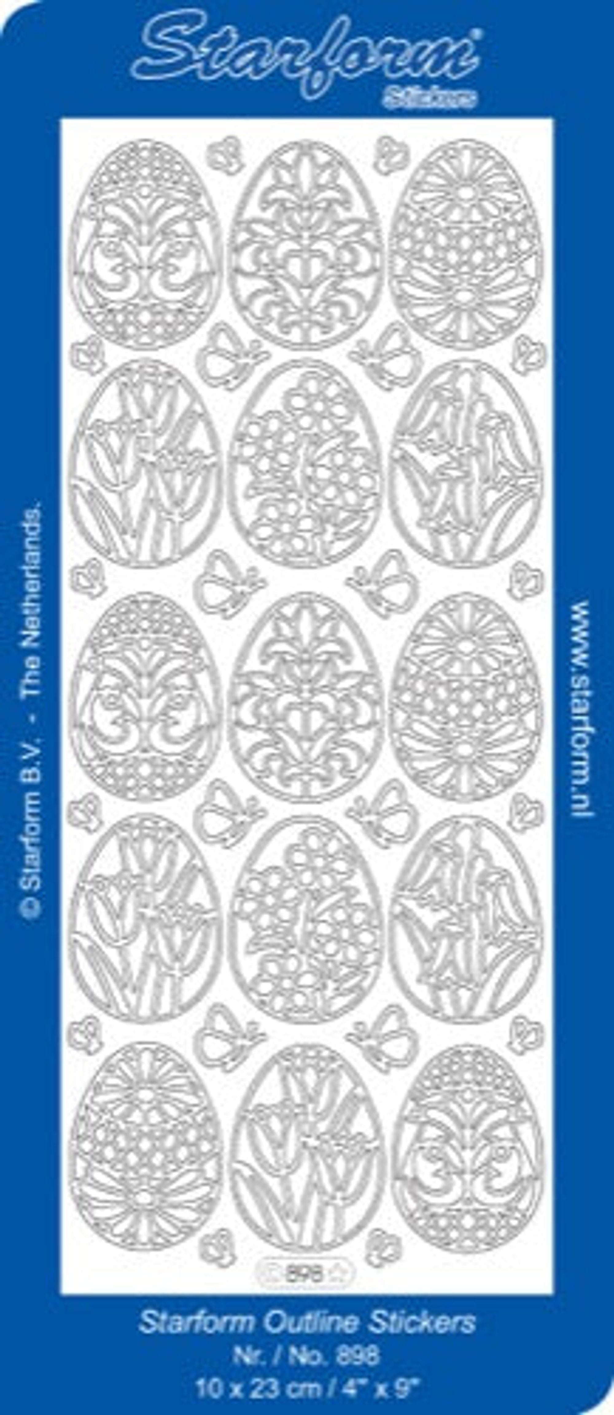 Starform Peel Off Stickers - Flowers in Eggs Gold