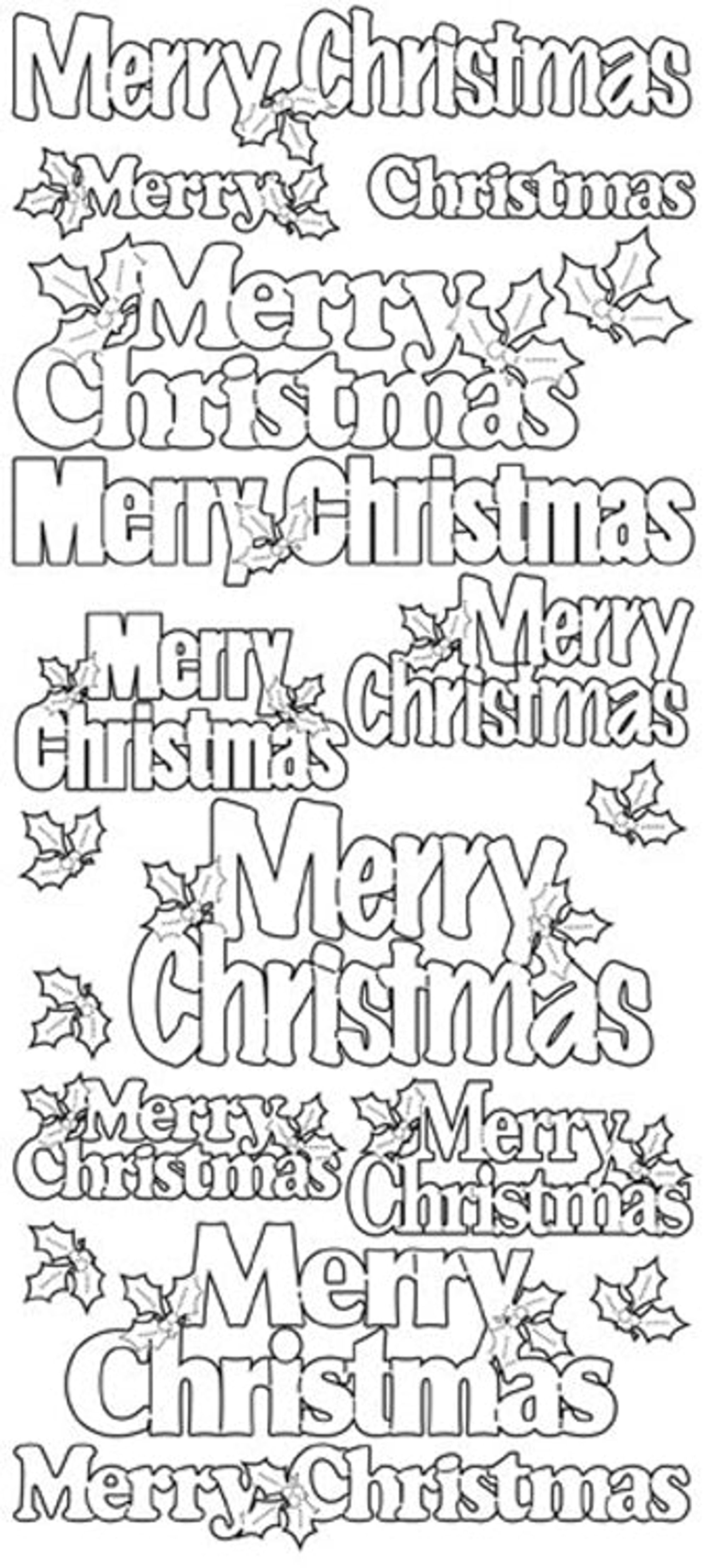 Peel-Off Stickers Merry Christmas var. sizes