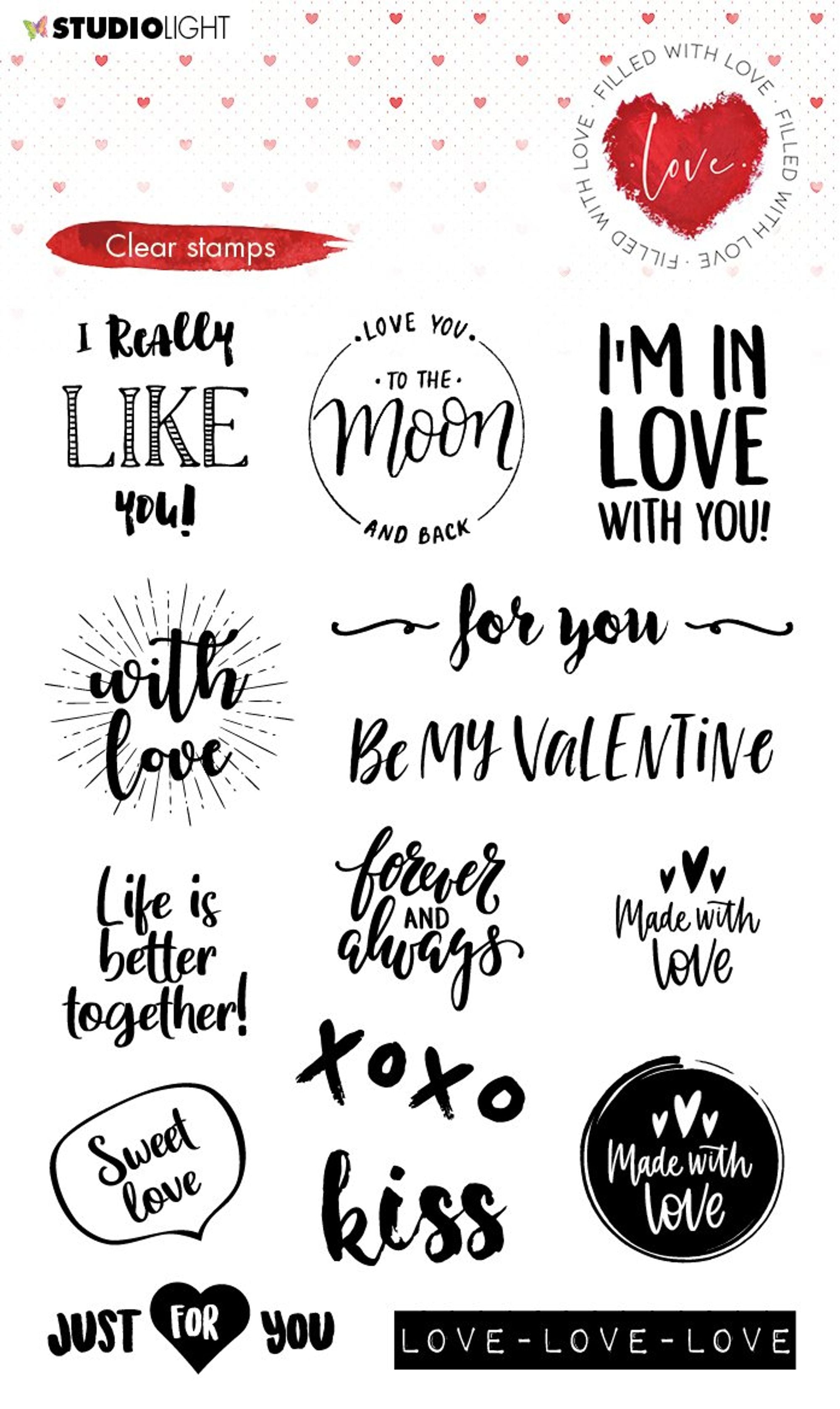 Clear Stamp Love texts Filled With love nr.509