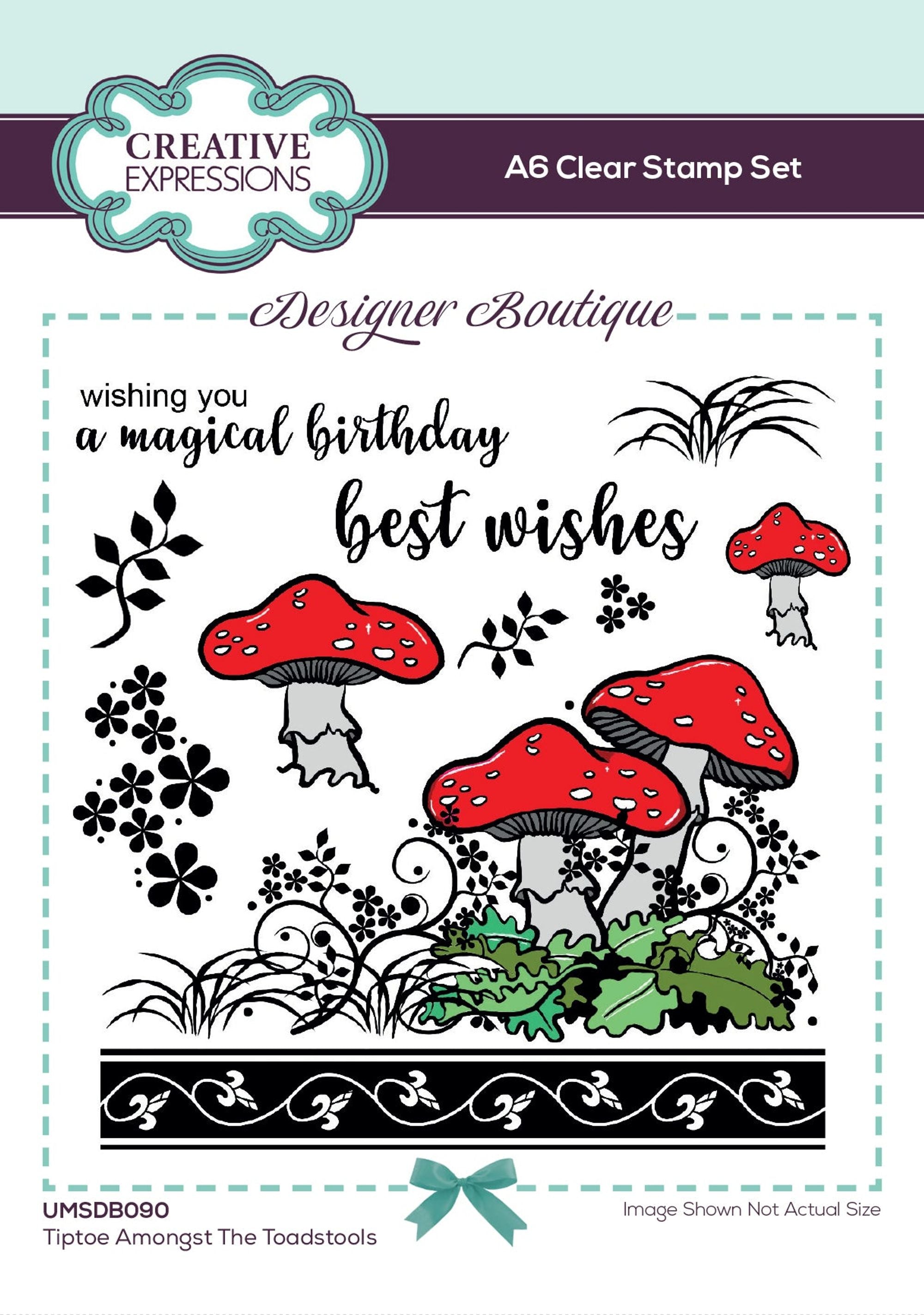 Creative Expressions Designer Boutique Woodland Walk Collection Tiptoe Amongst The Toadstools A6 Clear Stamp Set