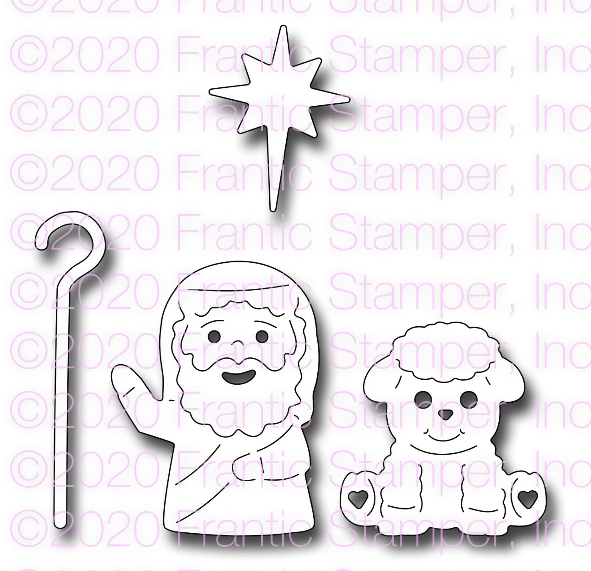 Frantic Stamper Precision Die - Sweet Shepherd & Sheep