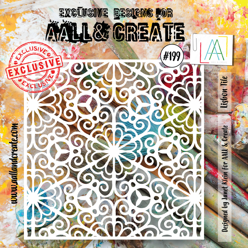 AALL and Create #199 - 6"x6" Stencil - Lisbon Tile