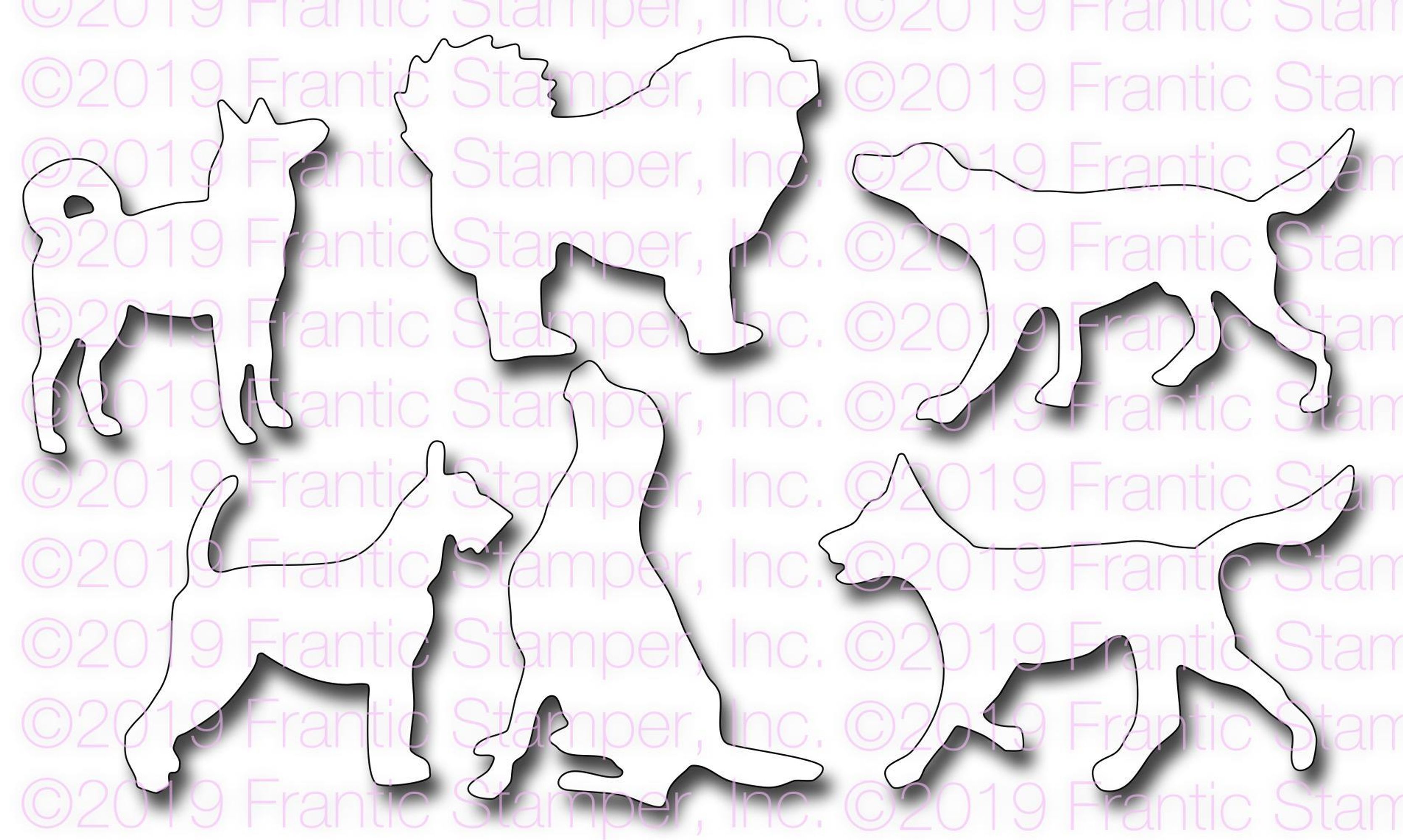 Frantic Stamper Precision Die - Dog Silhouettes