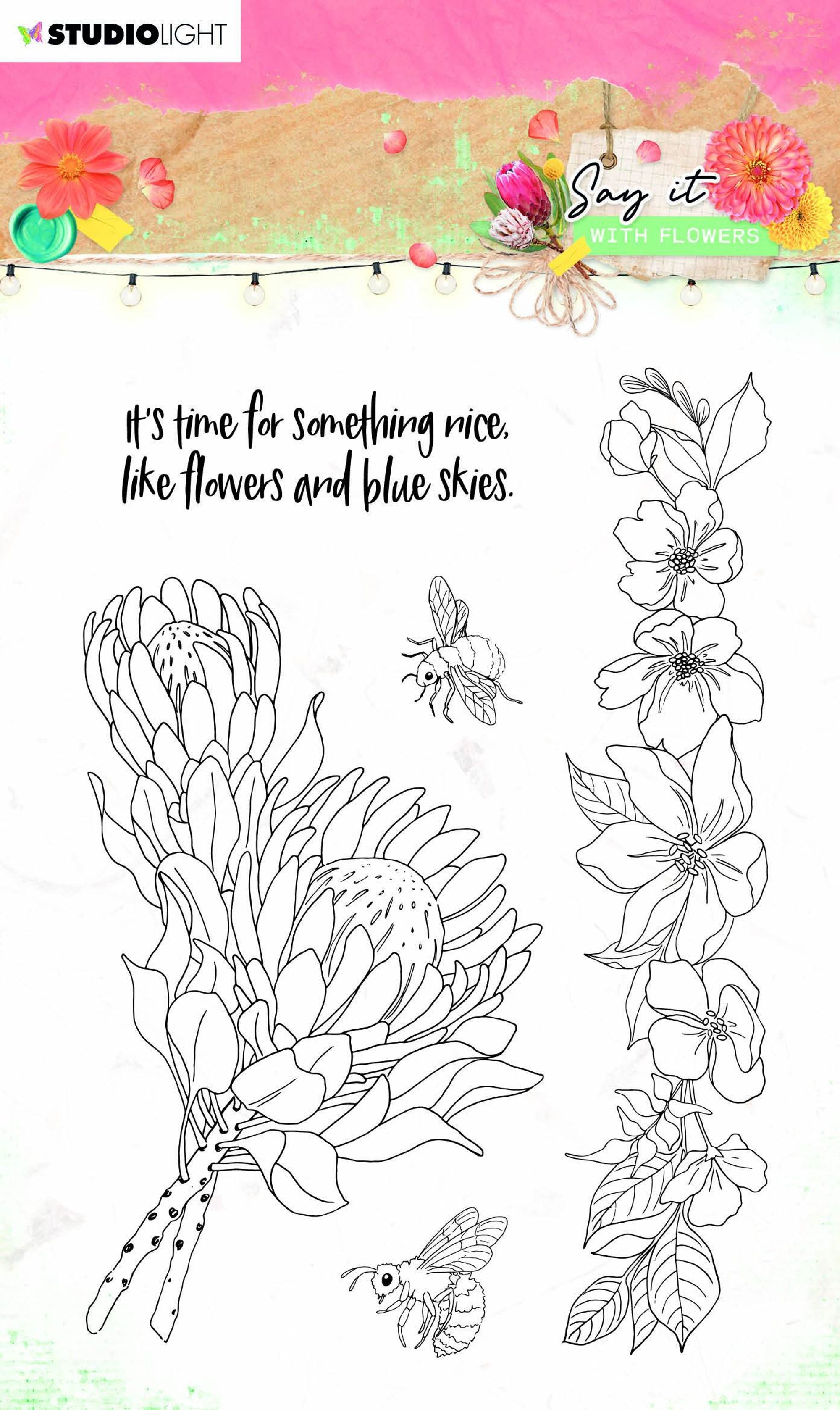 Clear Stamp Say it with Flowers 105x148mm nr.524