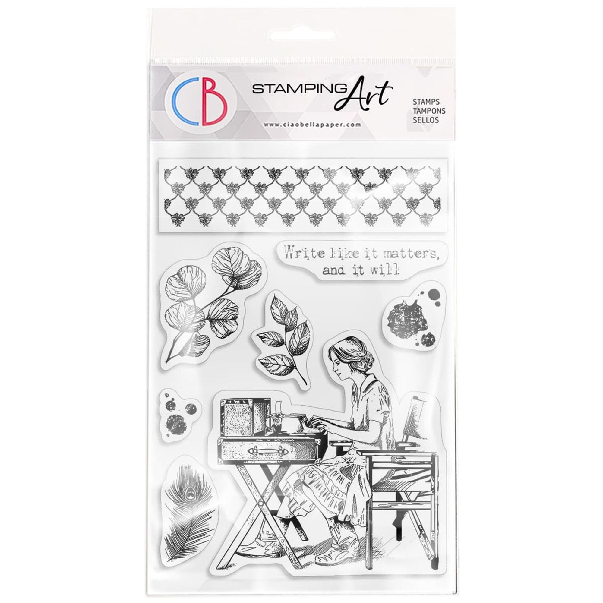 Ciao Bella Clear Stamp Set 4"x6" Write Like It Matters