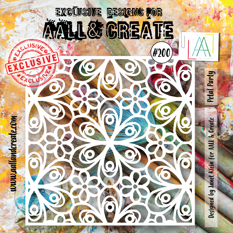 AALL and Create #200 - 6"x6" Stencil - Petal Party