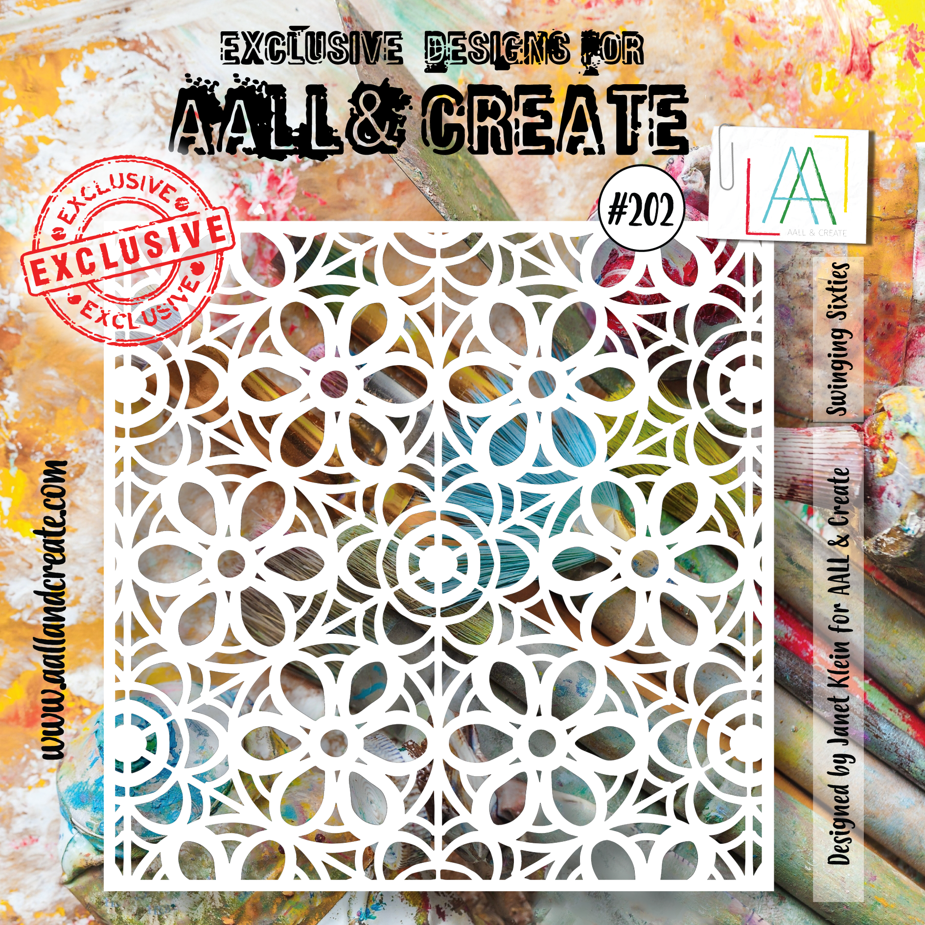 AALL and Create  6"x6" Stencil - 202 - Swinging Sixties