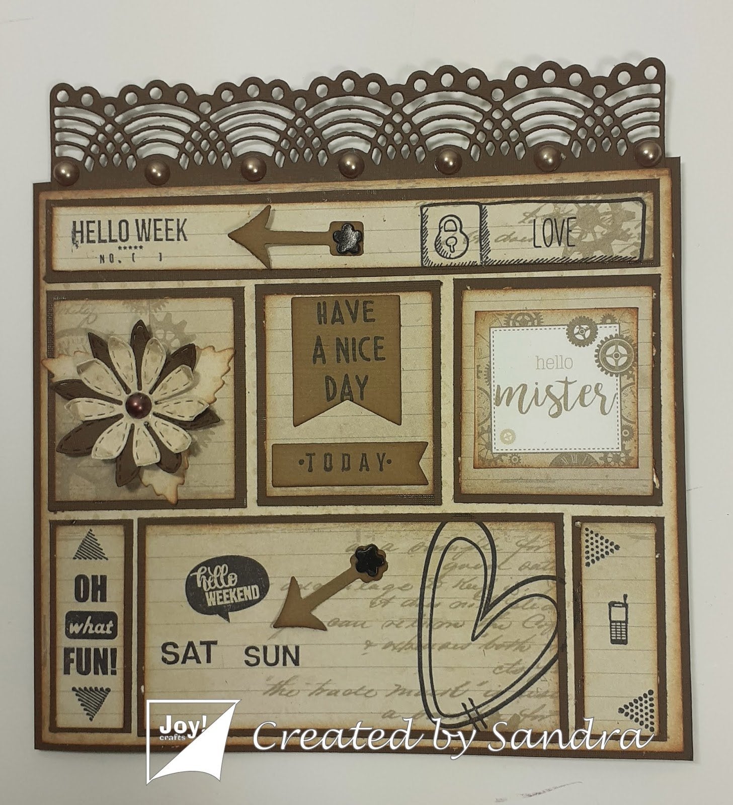 Noor scrap cutting die and stamp - Days of the Week