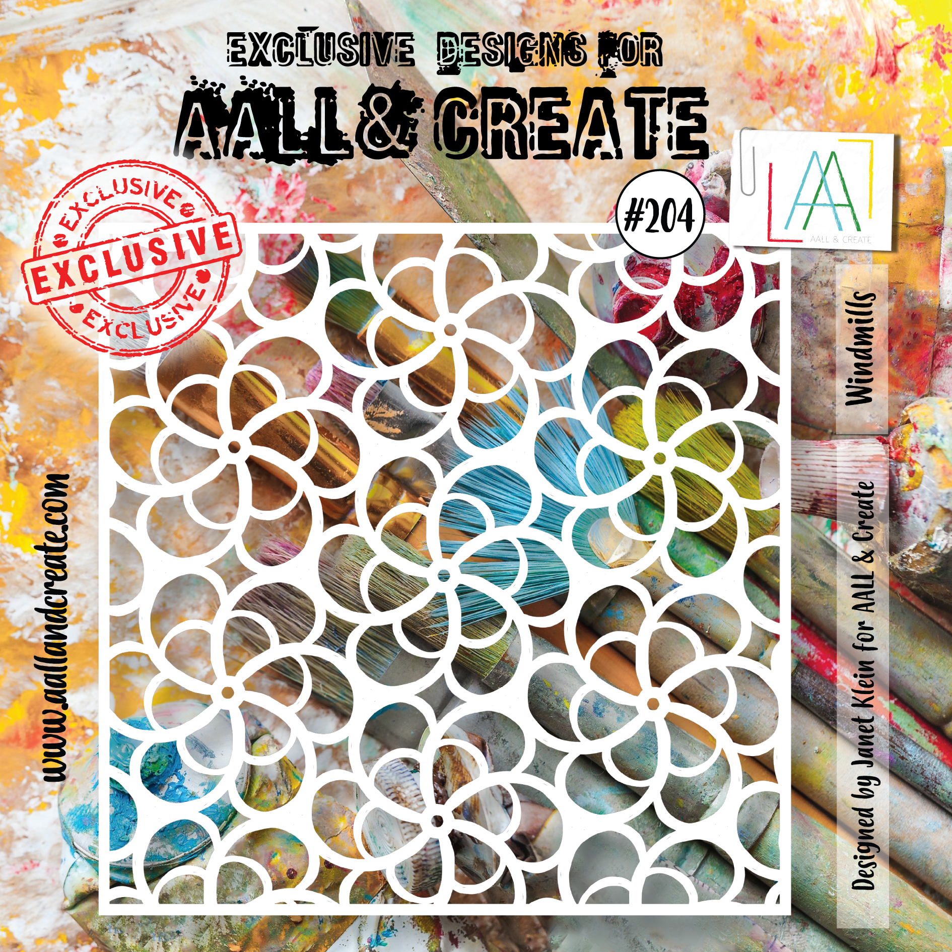 AALL and Create  6"x6" Stencil - 204 - Windmills