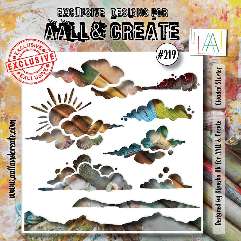 AALL and Create #219 - 6"x6" Stencil - Clouded Stories