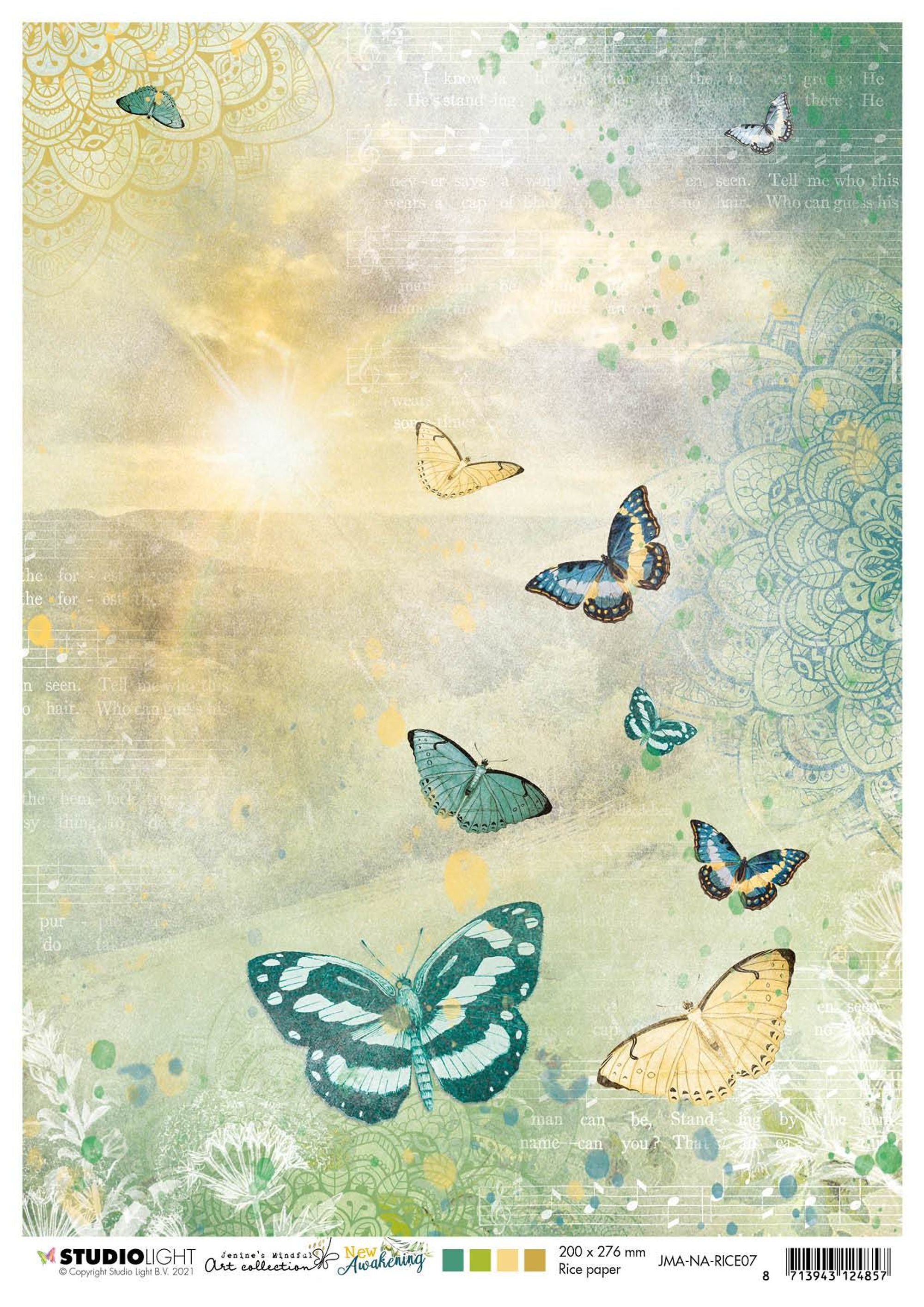 JMA Rice Paper Sunrise, Butterflies New Awakening210X297mm nr.07