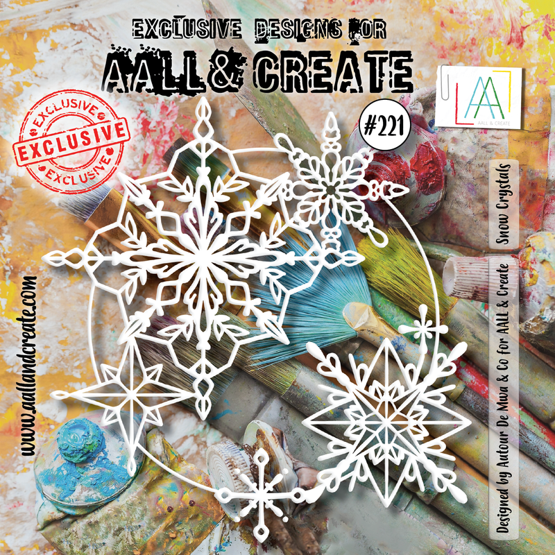 AALL and Create #221 - 6"x6" Stencil - Snow Crystals