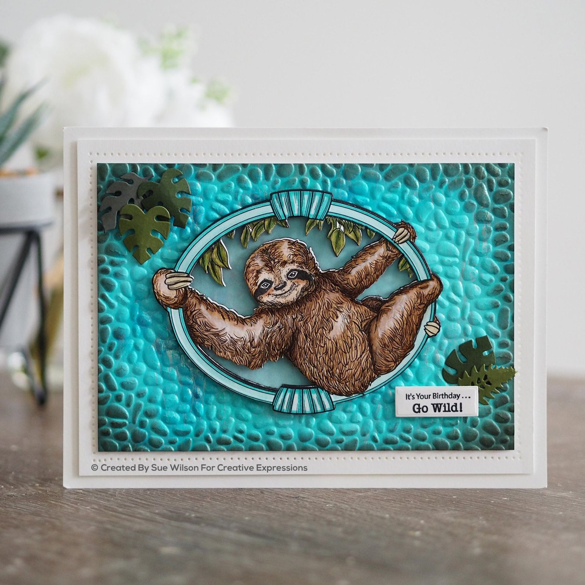 Sloth Pre Cut Stamp Co-ords with CED1313