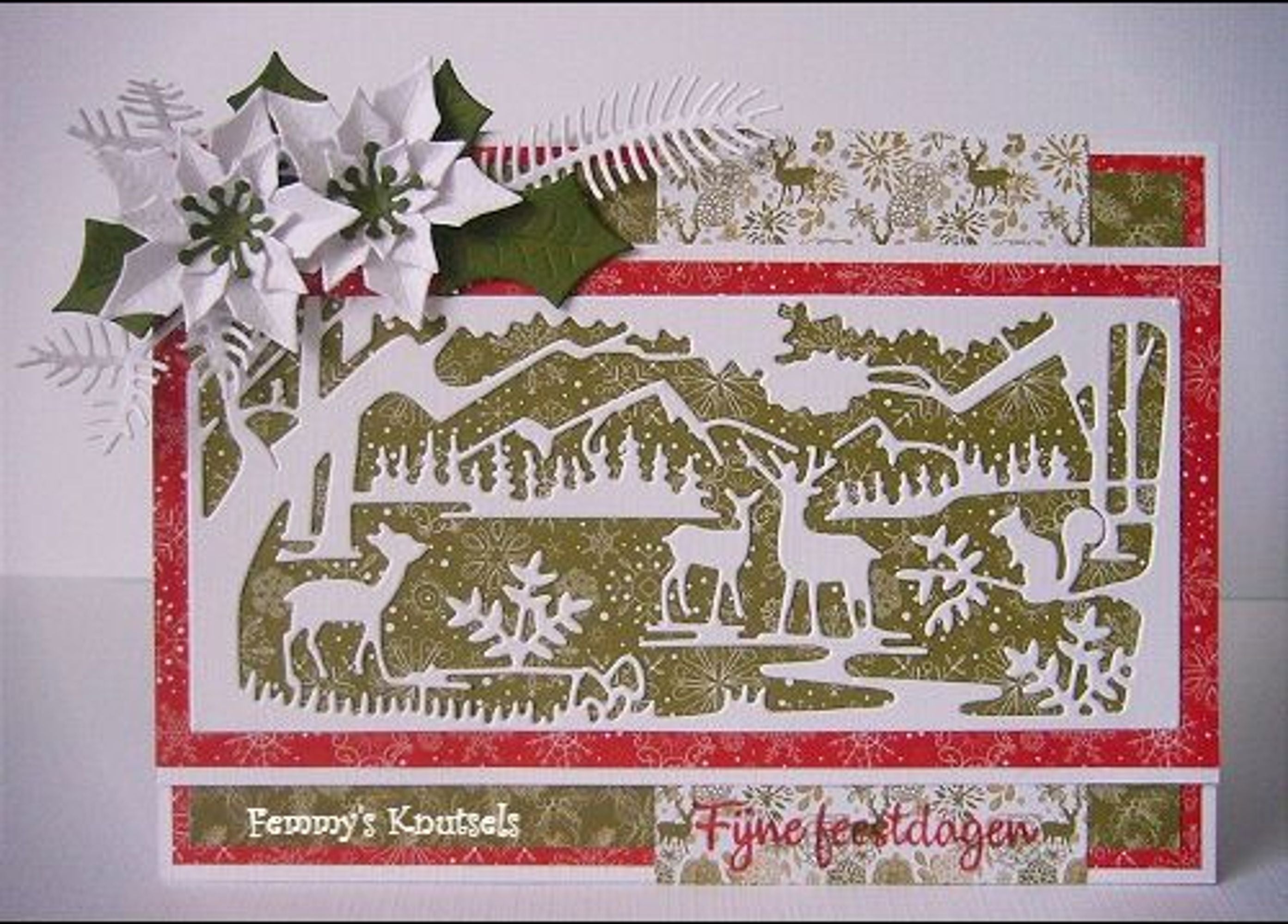 Christmas Scene Dies Forest With Deer And Squirrel