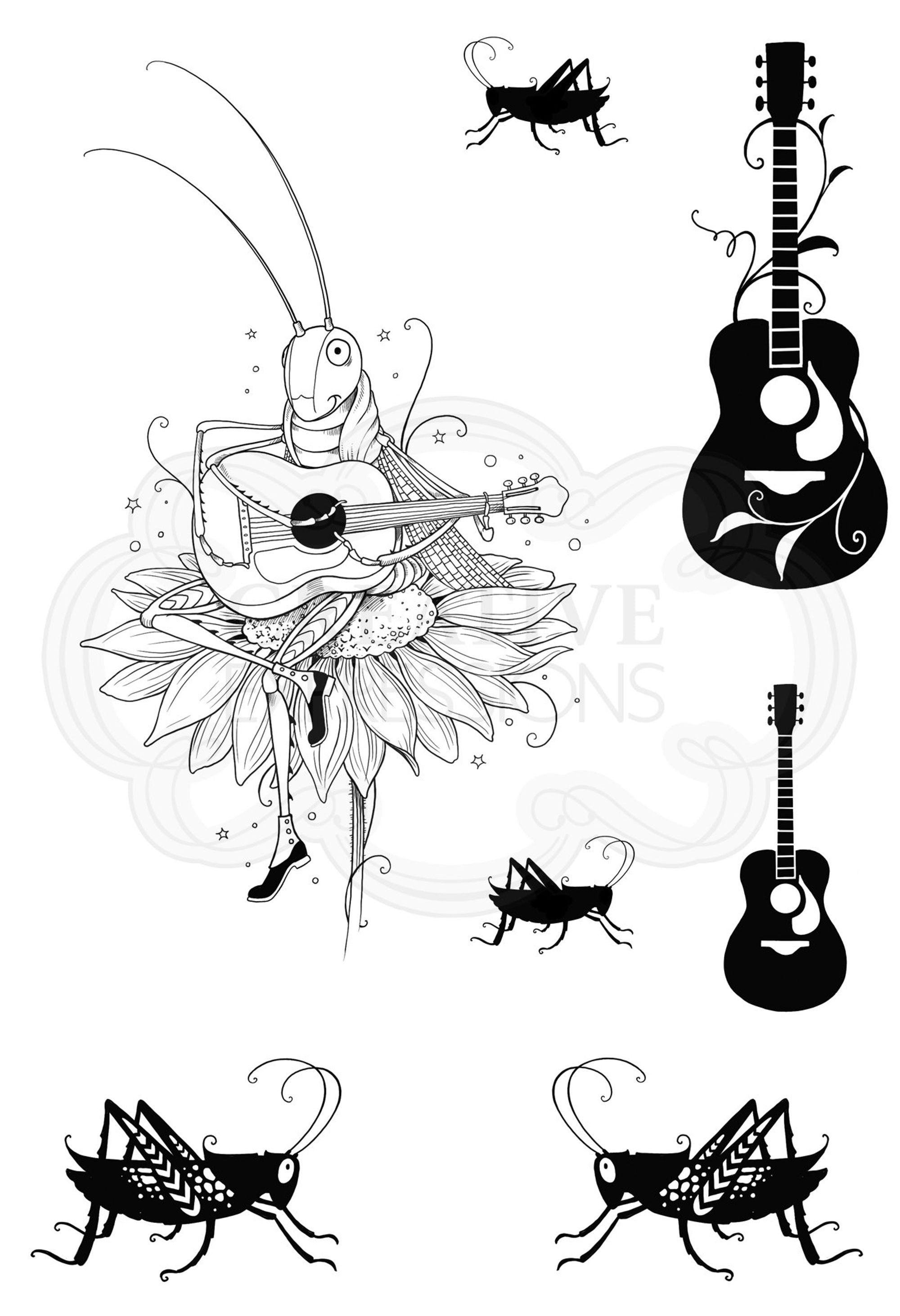 Pink Ink Designs The Guitarist A6 Clear Stamp Set