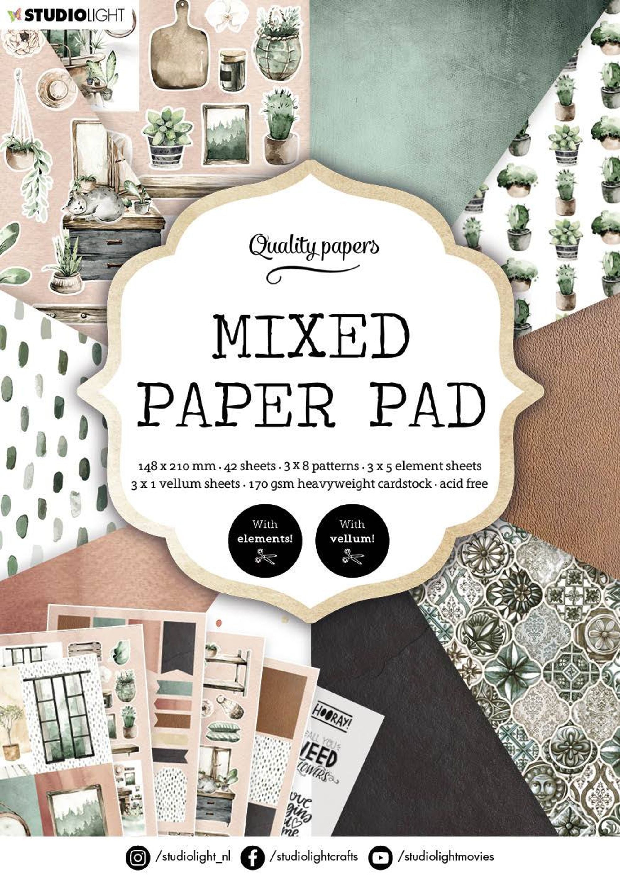 Mixed Paper Pad Pattern Paper Essentials 148x210mm nr.157
