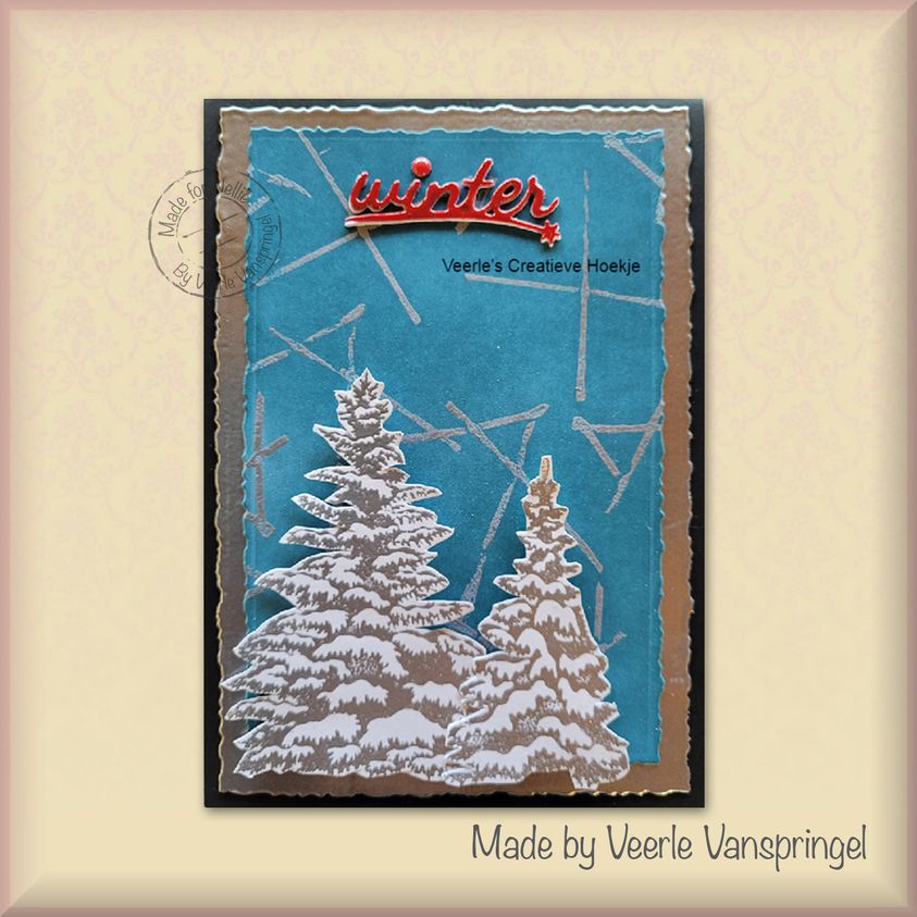 Nellie's Choice Clear Stamp Christmas Silhouette - Snowy Pine Trees