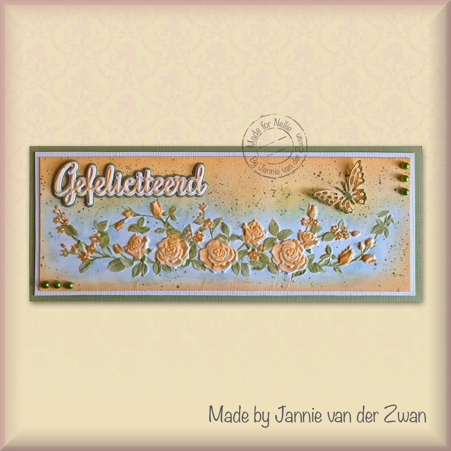 Nellie's Choice 3D Embossing Folder Slimline - Rose Border