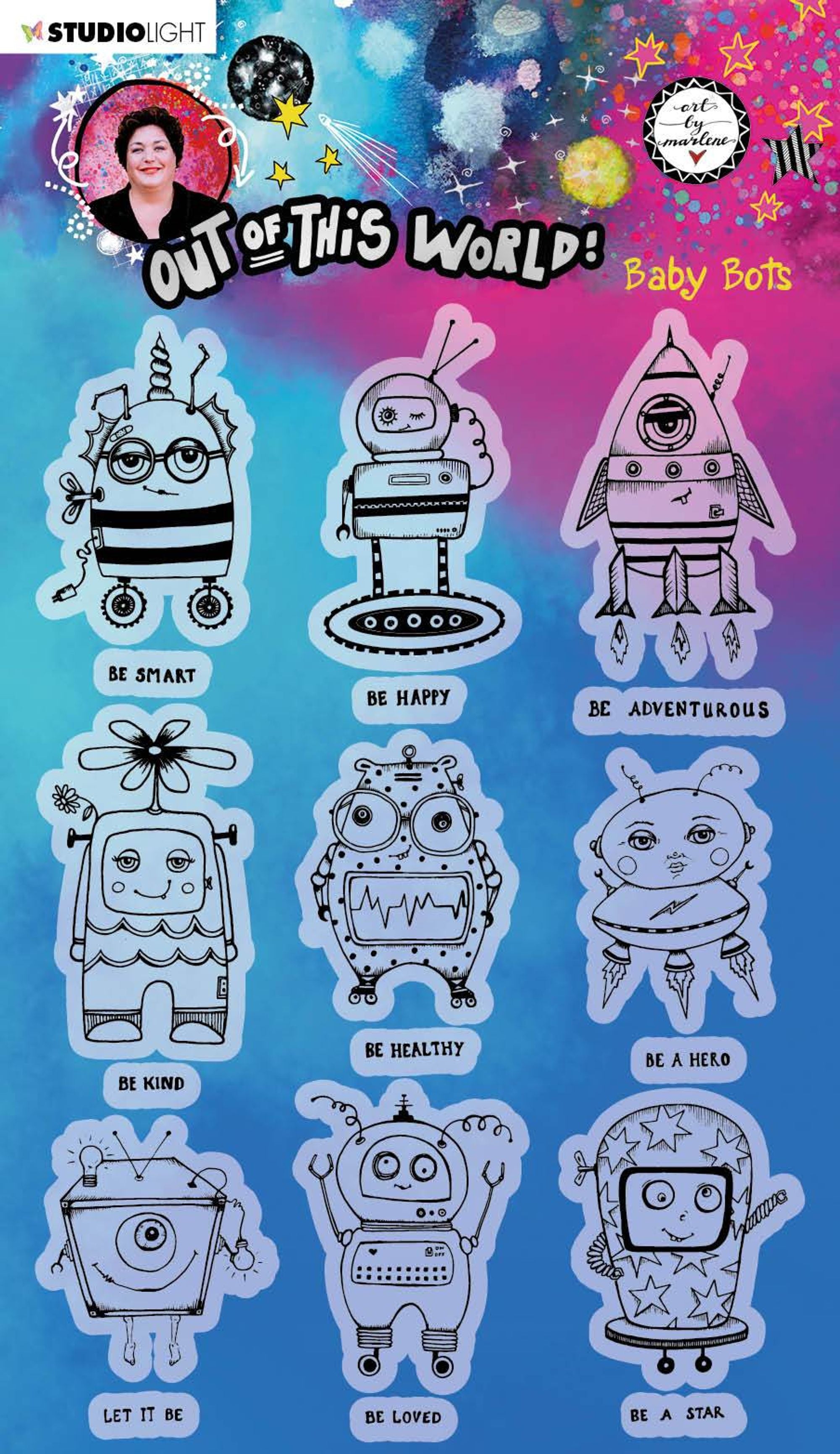 ABM Clear Stamp Baby Bots Out Of This World 148x210mm nr.74