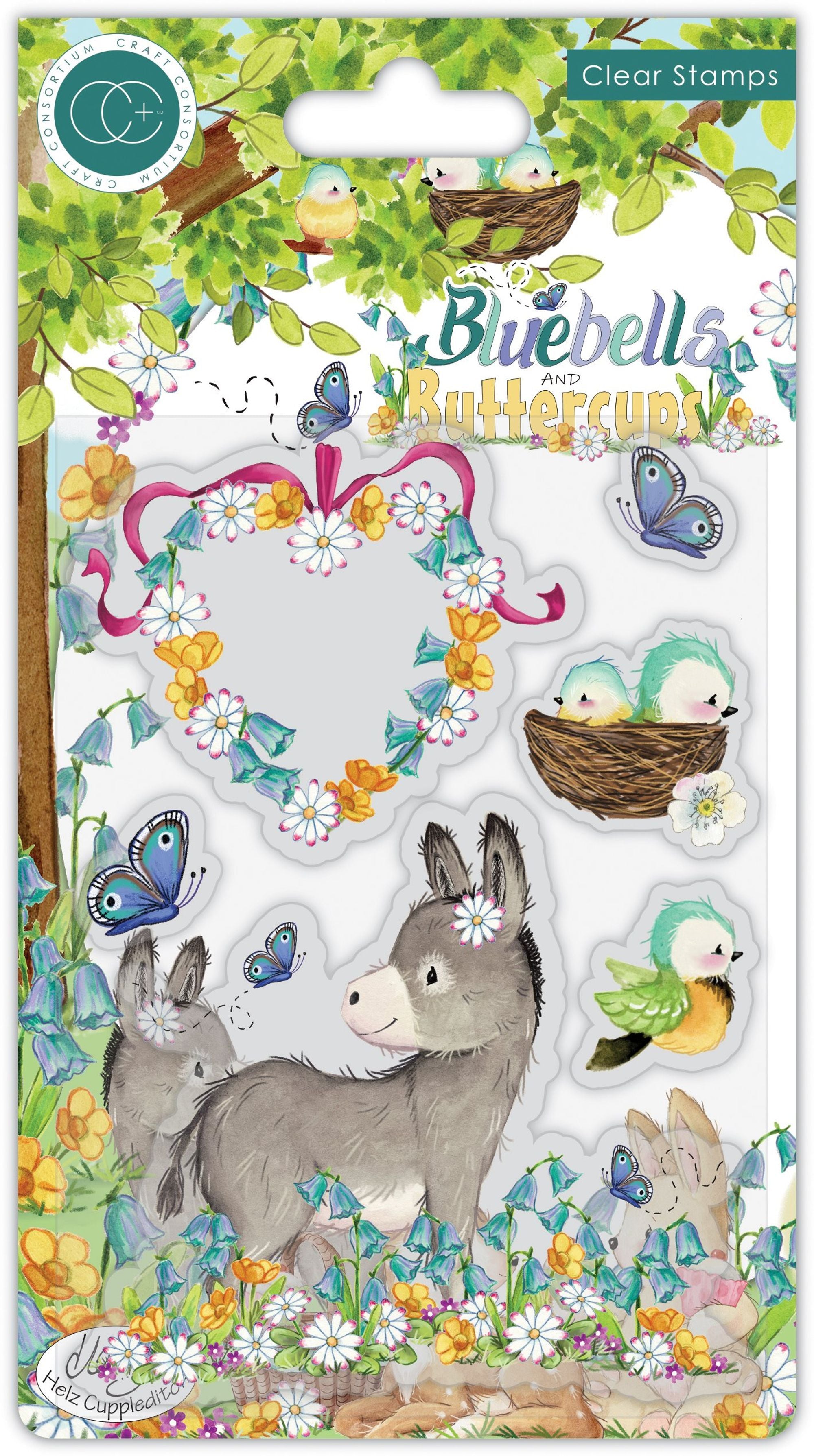 Bluebells and Buttercups - Stamp Set - Donkey