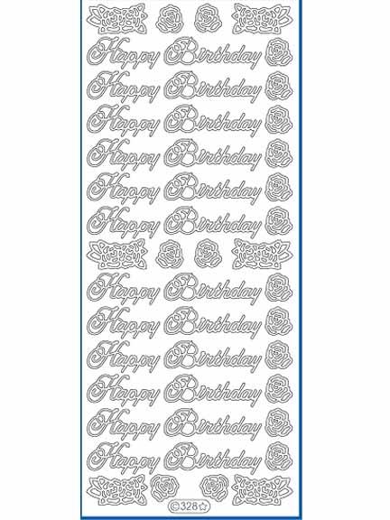 Deco Stickers - Happy Birthday/Rose