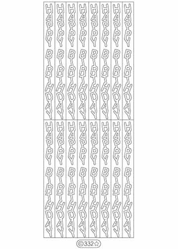 Deco Stickers -  Vertical Happy Birthday
