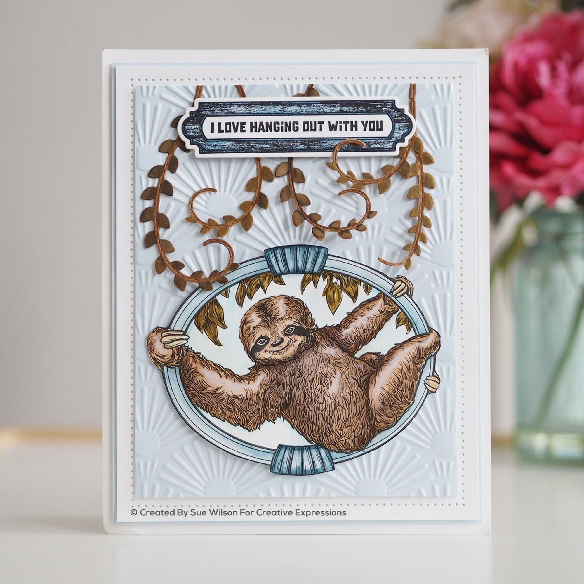 Sloth Pre Cut Stamp Co-ords with CED1313