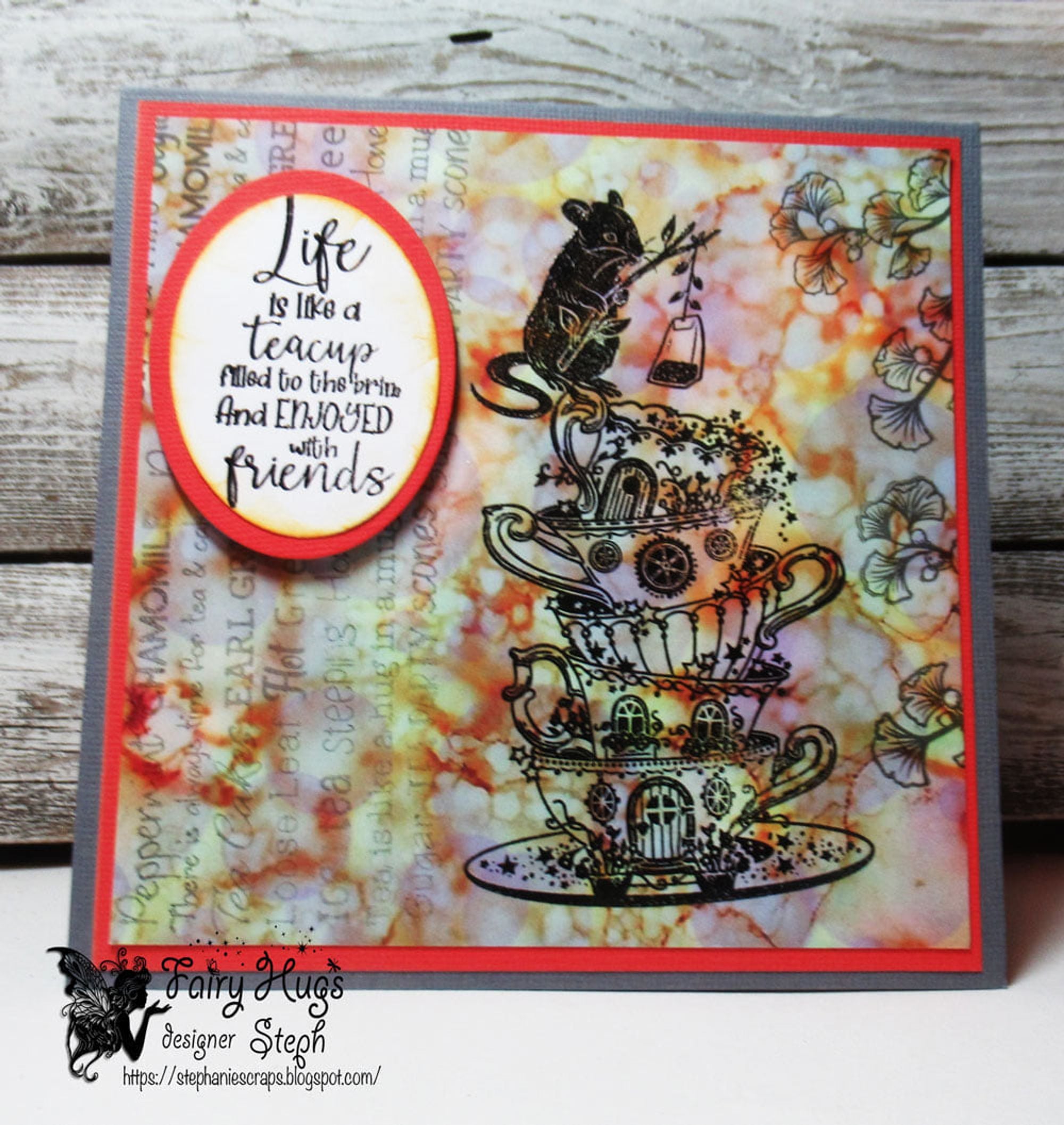 Fairy Hugs Stamps - Tea Word Collage