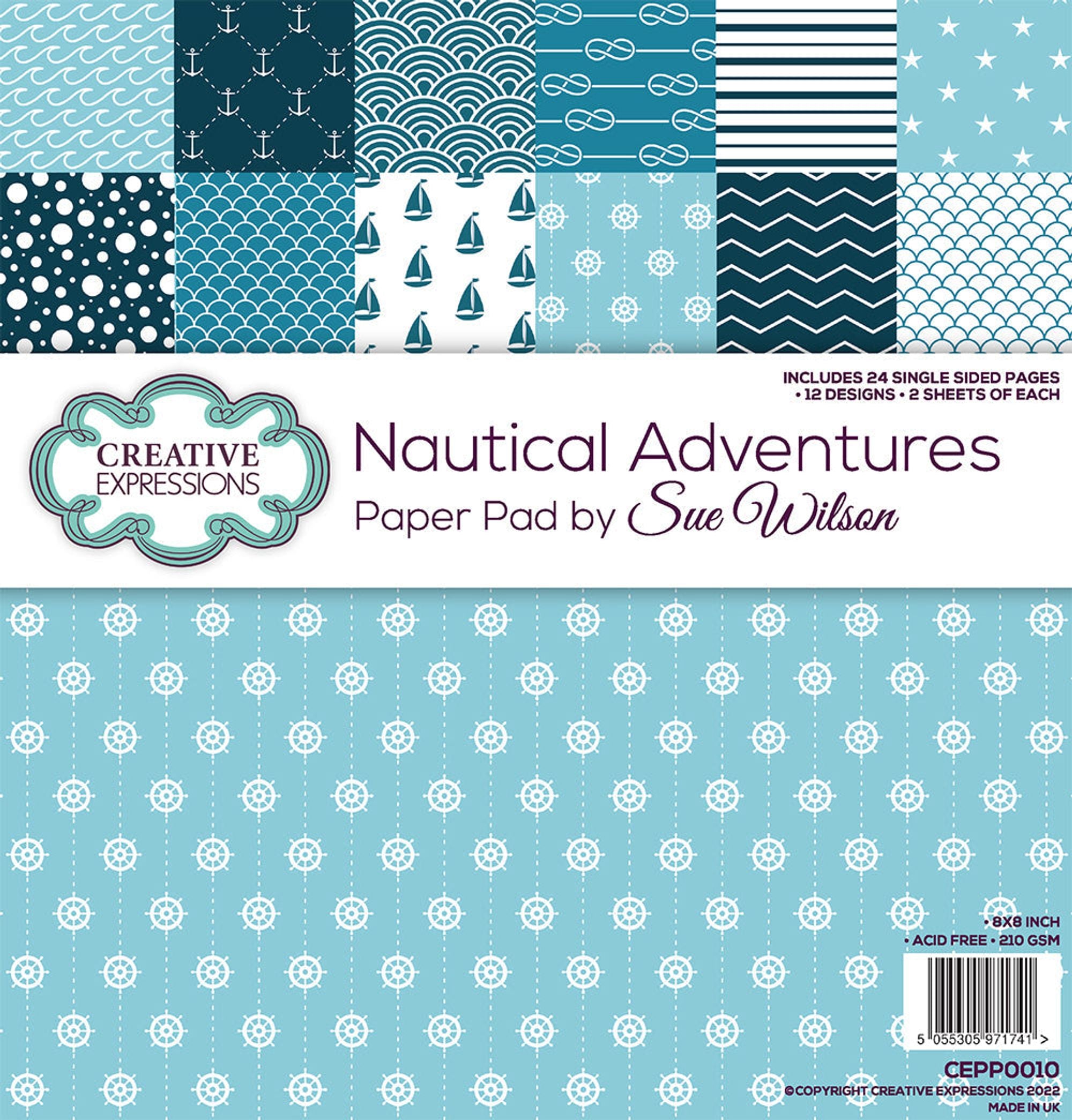 Creative Expressions Sue Wilson Nautical Adventures 8 in x 8 in Paper Pad