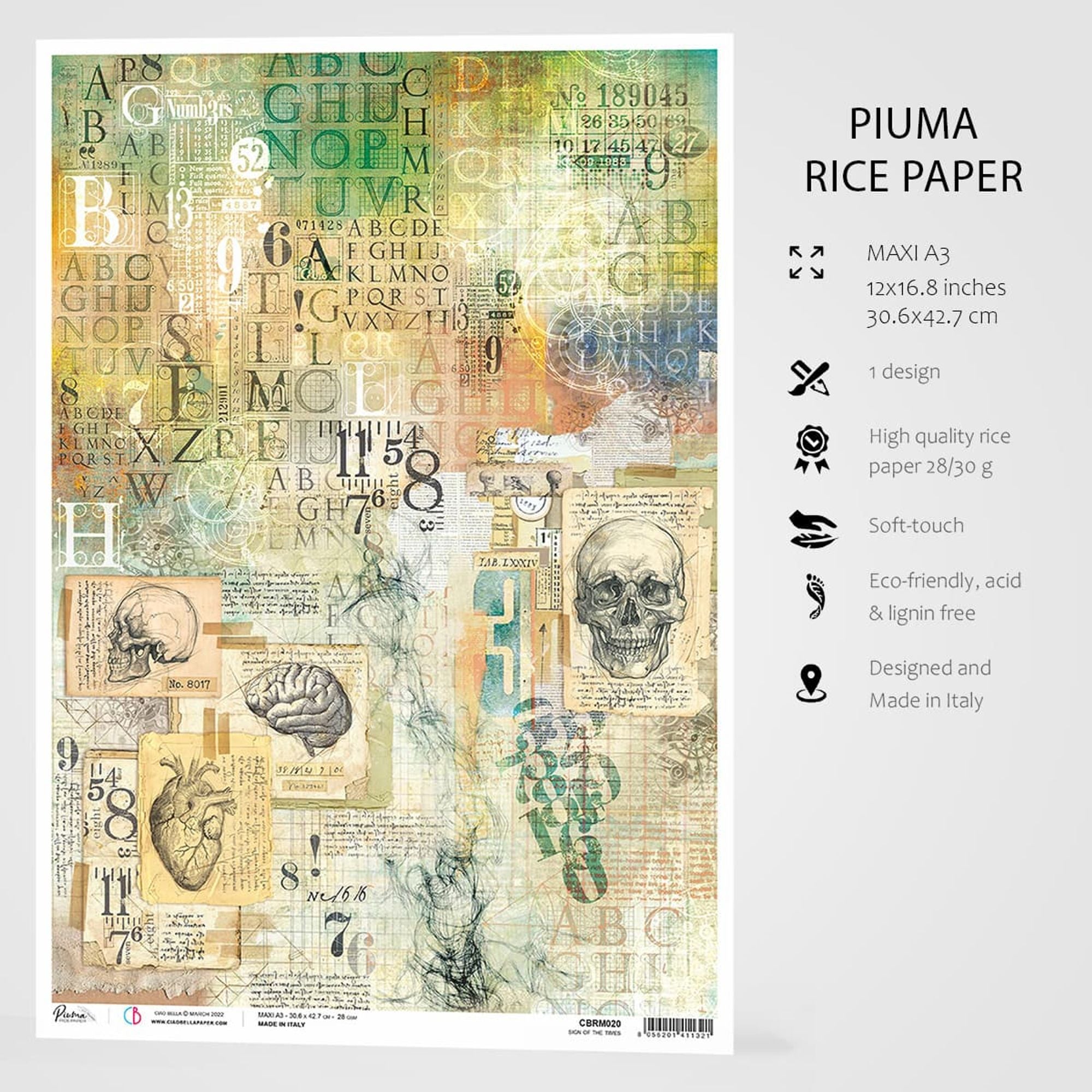 Ciao Bella Rice Paper A3 Sign Of The Times - 3 Sheets