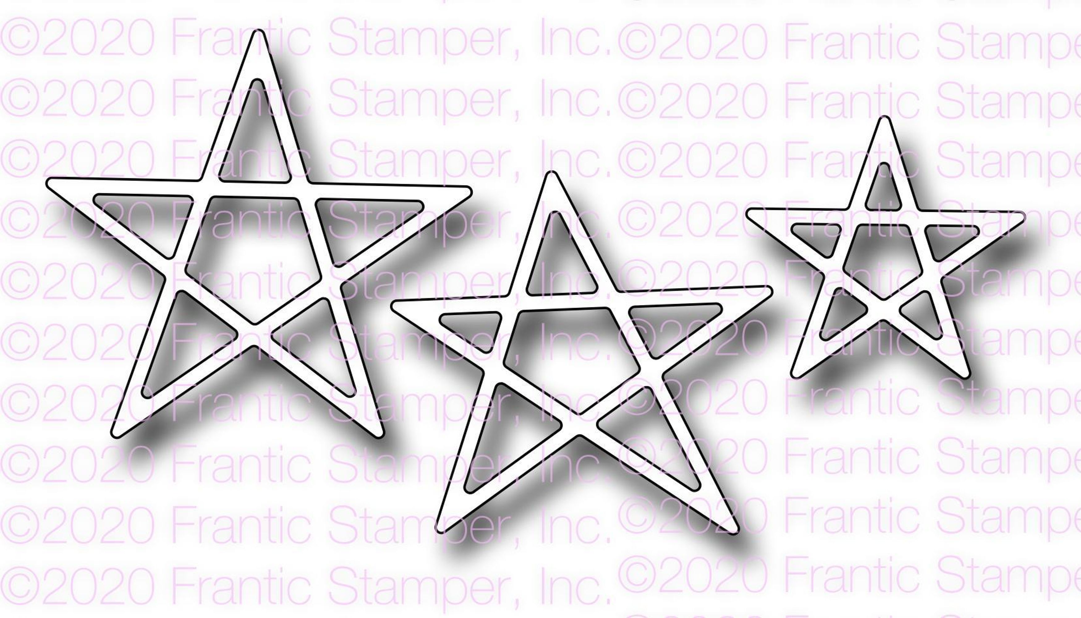 Frantic Stamper Precision Die - Hand-Drawn Stars