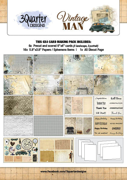 3Quarter Designs - Card Collection - Vintage Man