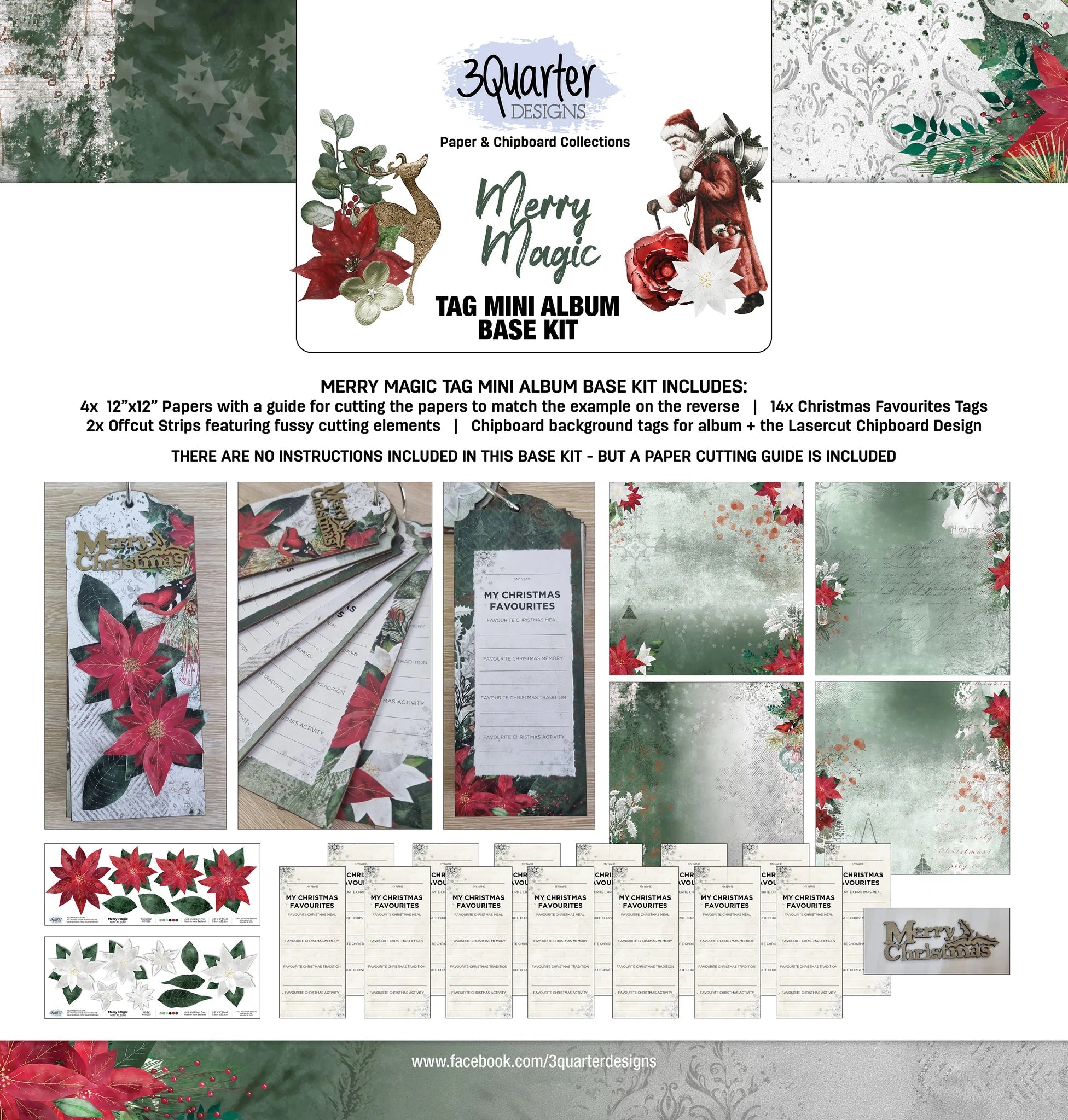 3Quarter Designs - Mini Album Base Kit - Merry Magic