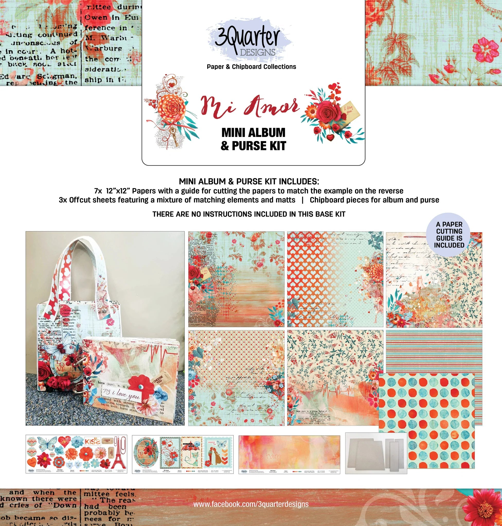 3Quarter Designs - Mini Album & Purse Kit - Mi Amor