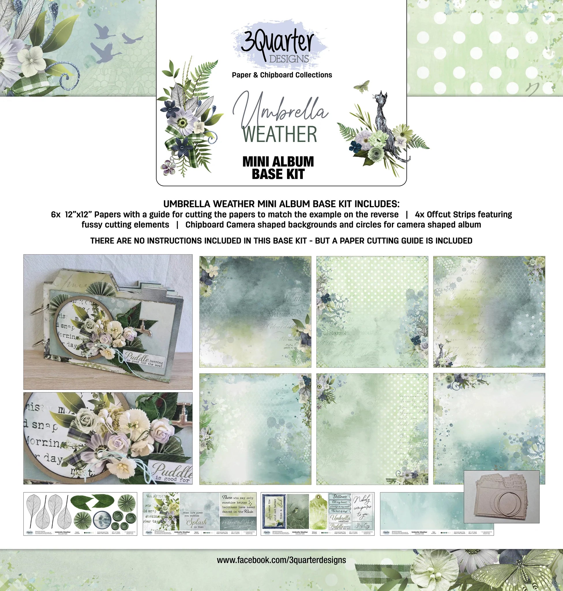 3Quarter Designs - Mini Album Base Kit - Umbrella Weather