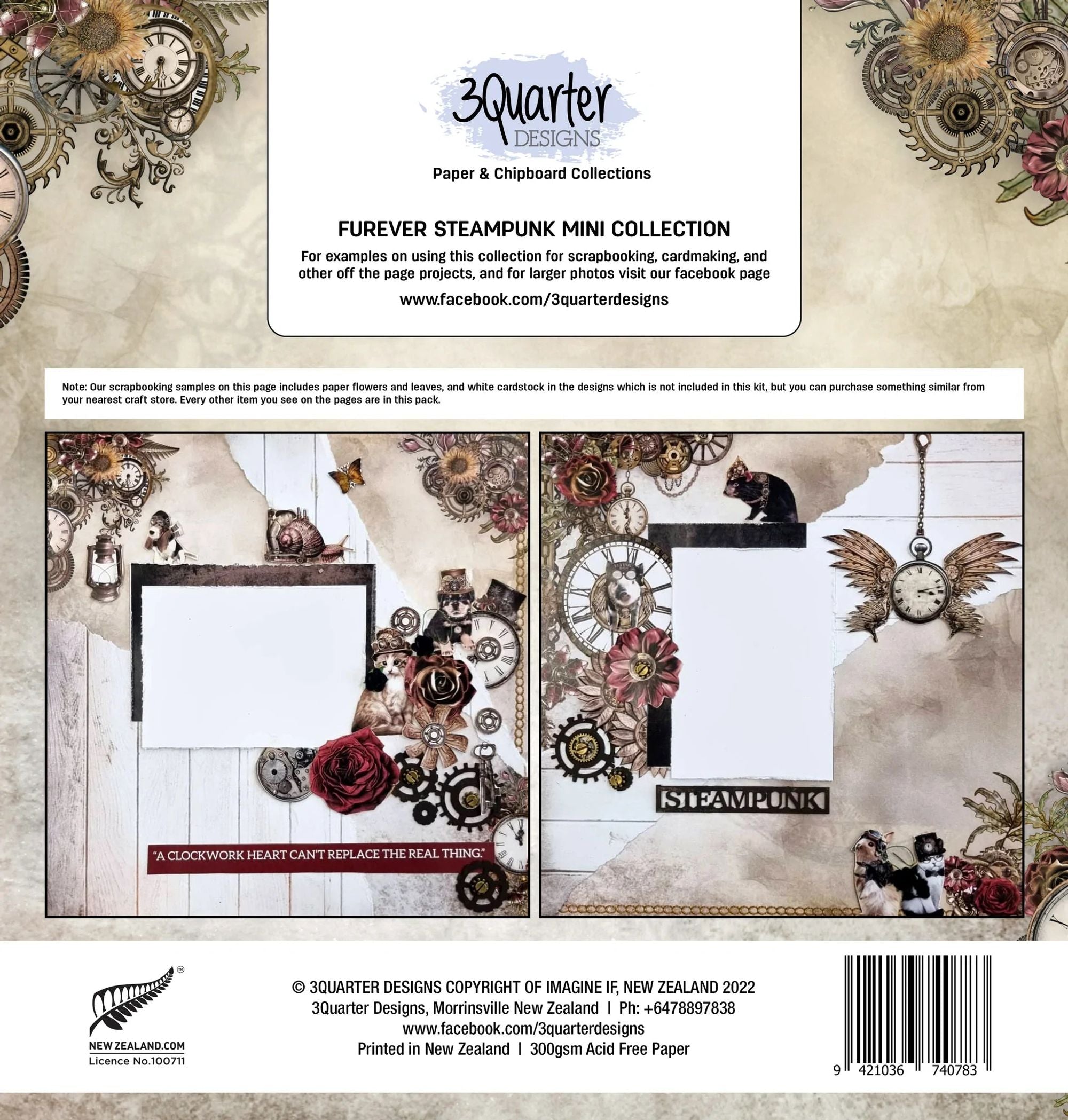 3Quarter Designs - Mini Scrapbook Collection - Furever Steampunk