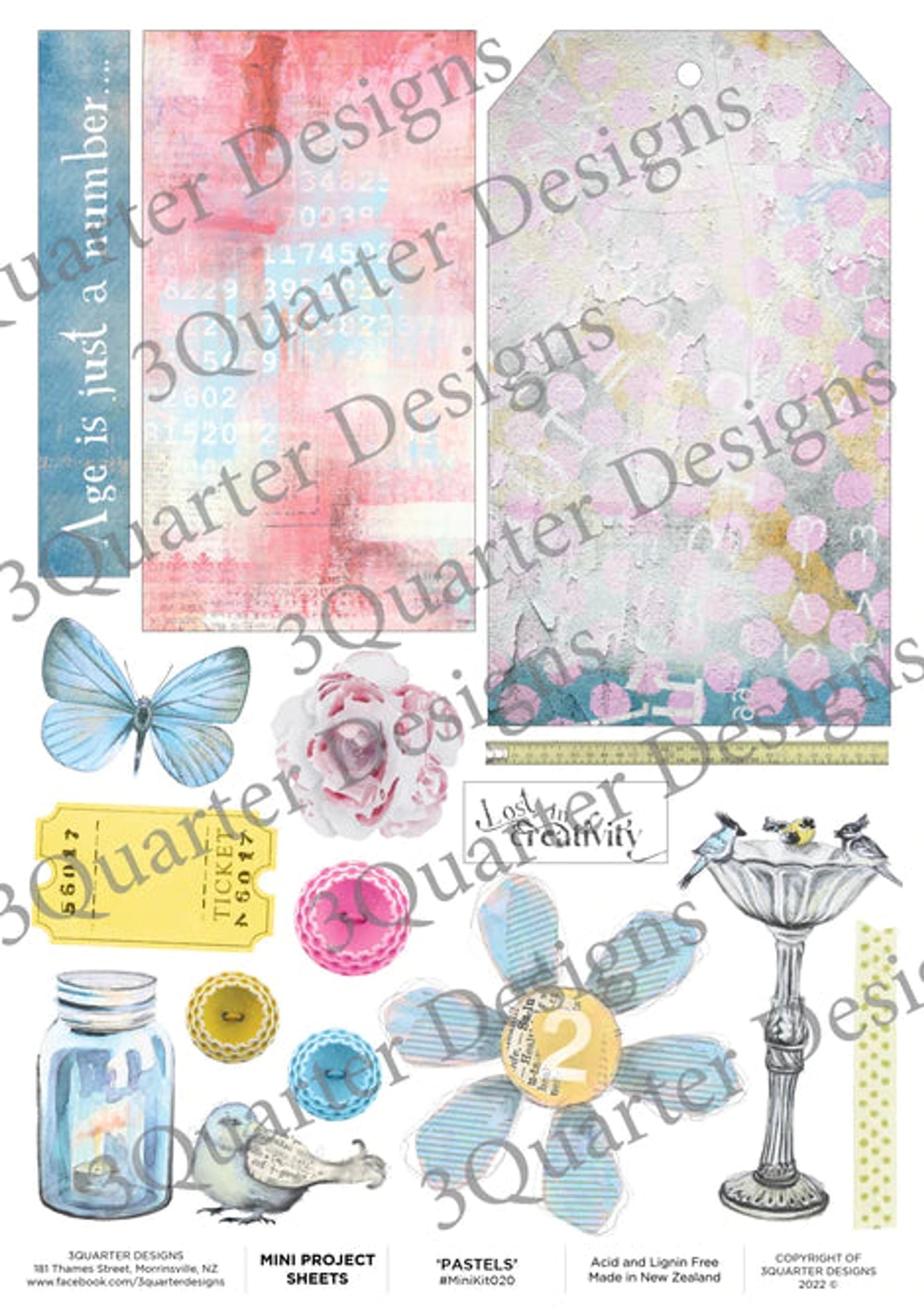 3Quarter Designs - Mini Project Sheet - Pastels