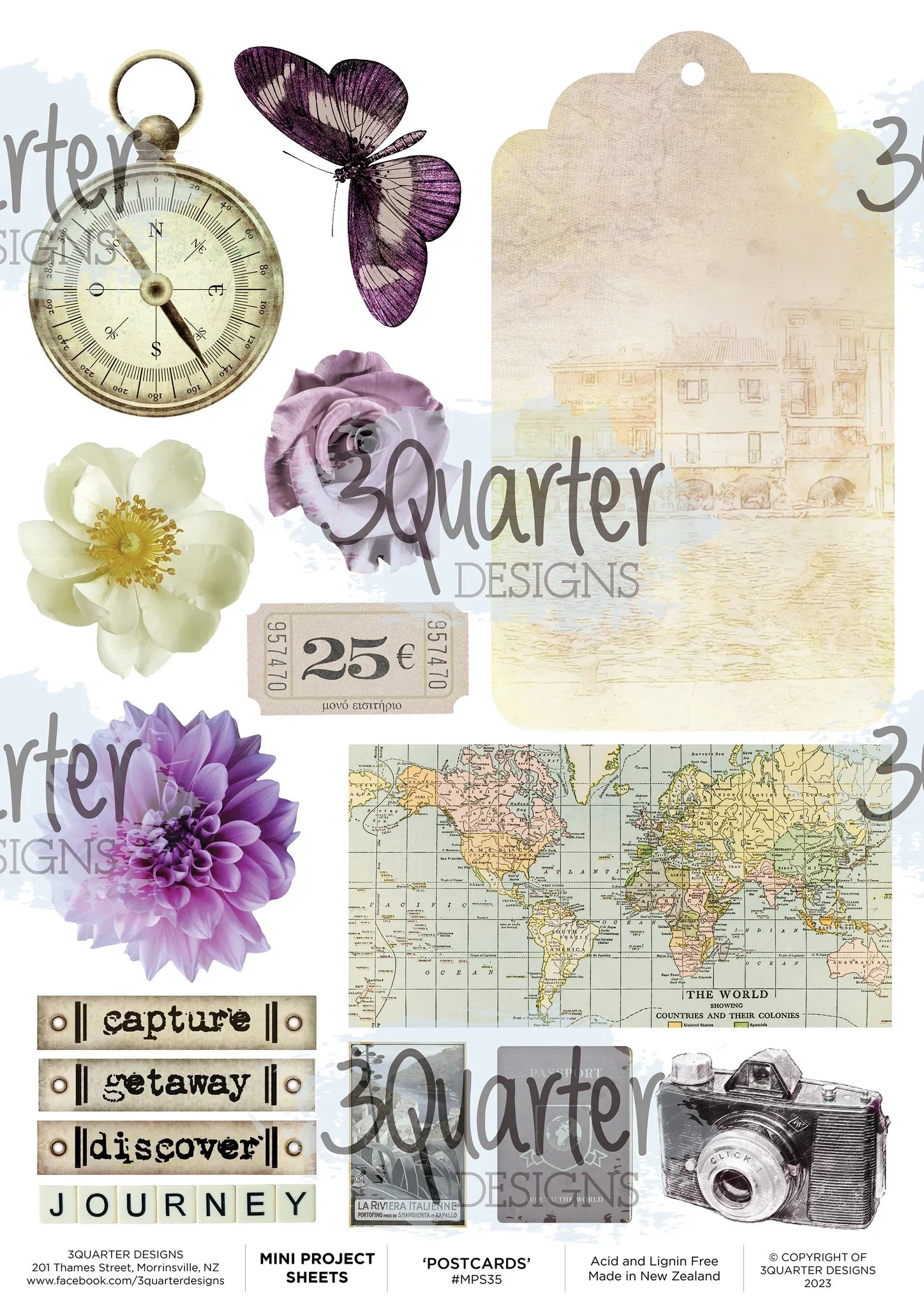 3Quarter Designs - Mini Project Sheet - Picture Postcard