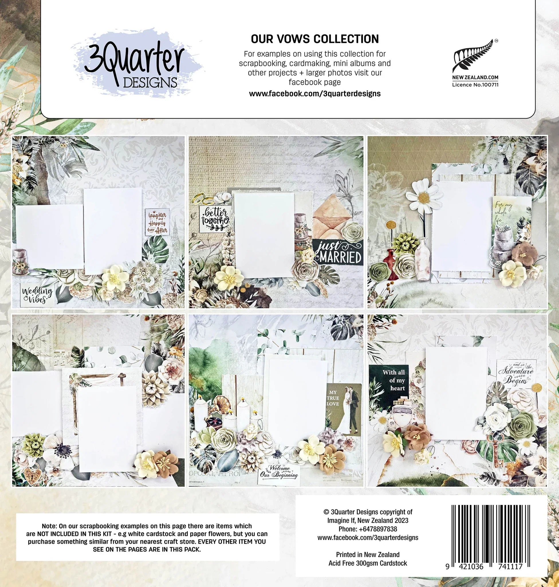 3Quarter Designs - 12" X12" Paper Pack - Our Vows