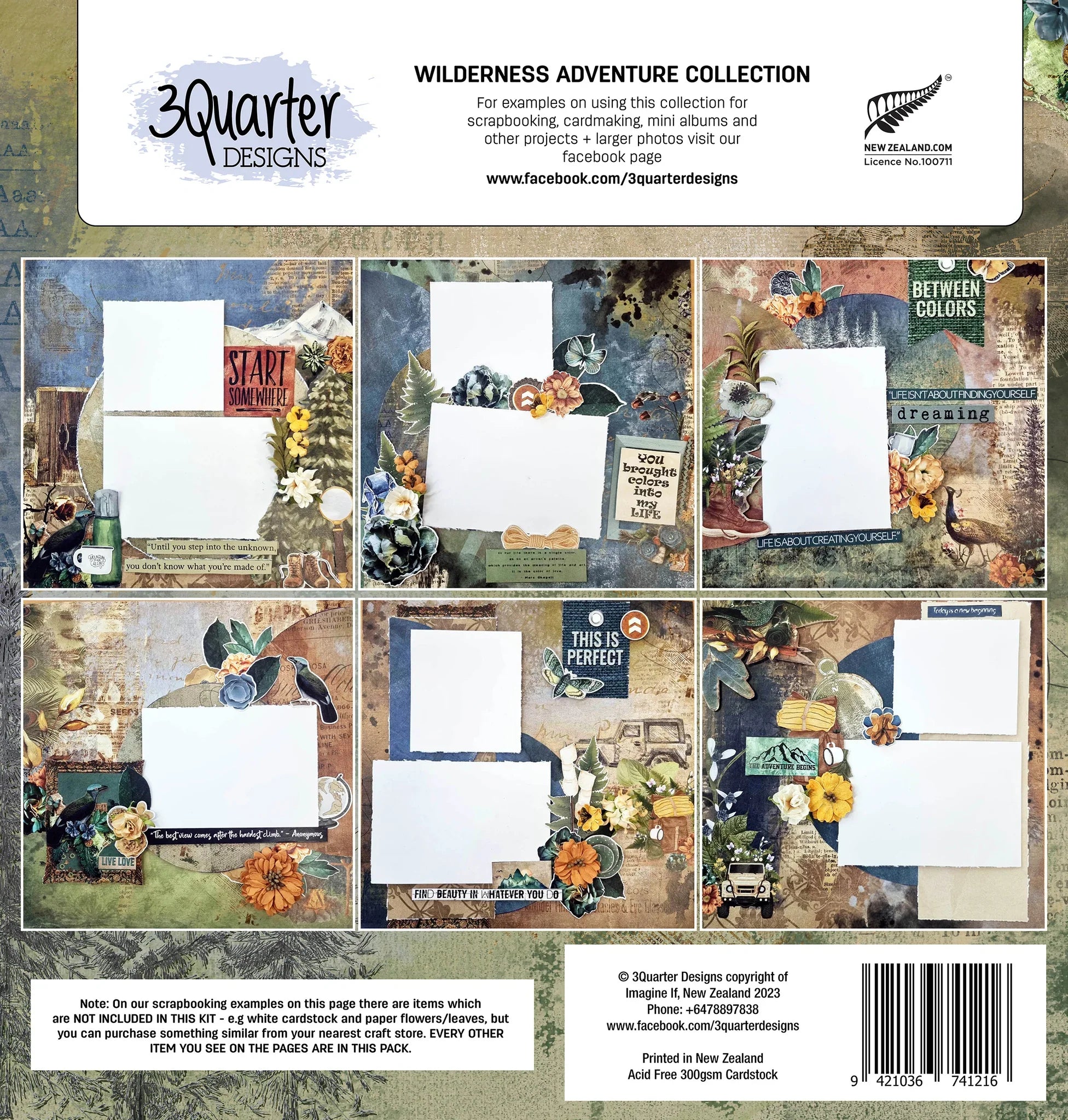 3Quarter Designs - 12" X12" Paper Pack - Wilderness Adventures