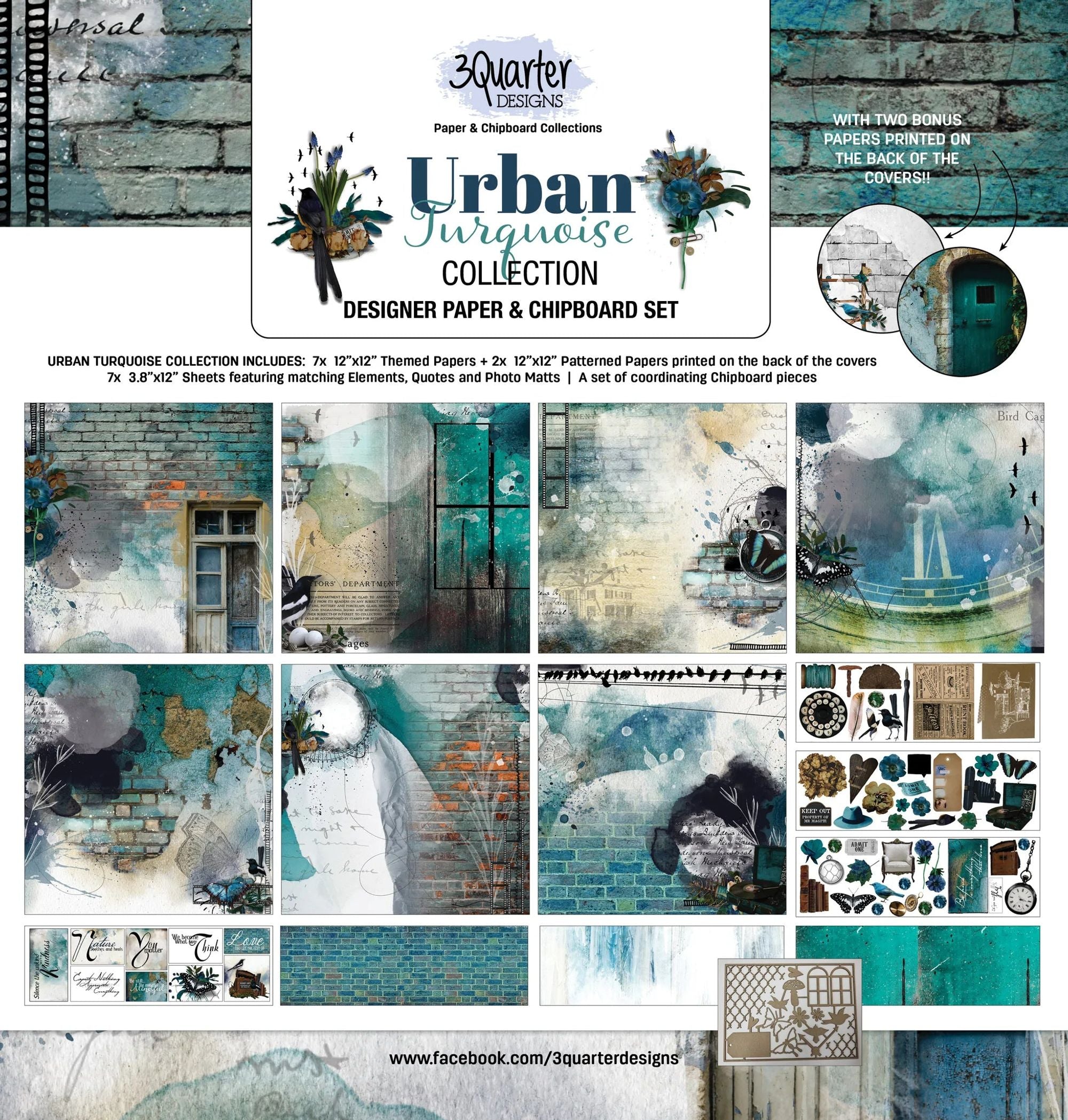 3Quarter Designs - Scrapbook Collection - Urban Turquoise