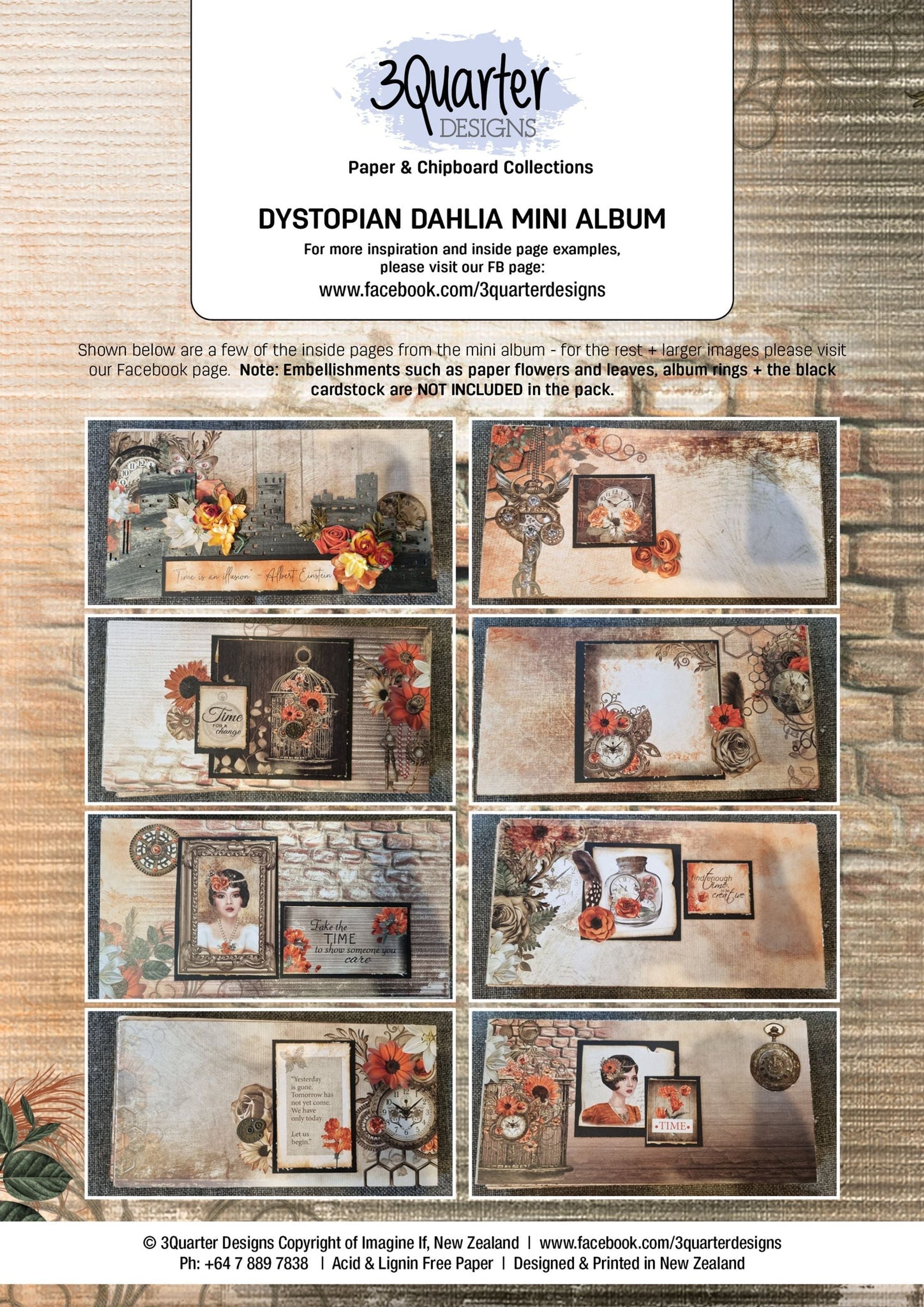 3Quarter Designs Dystopian Dahlia Mini Album Base Kit