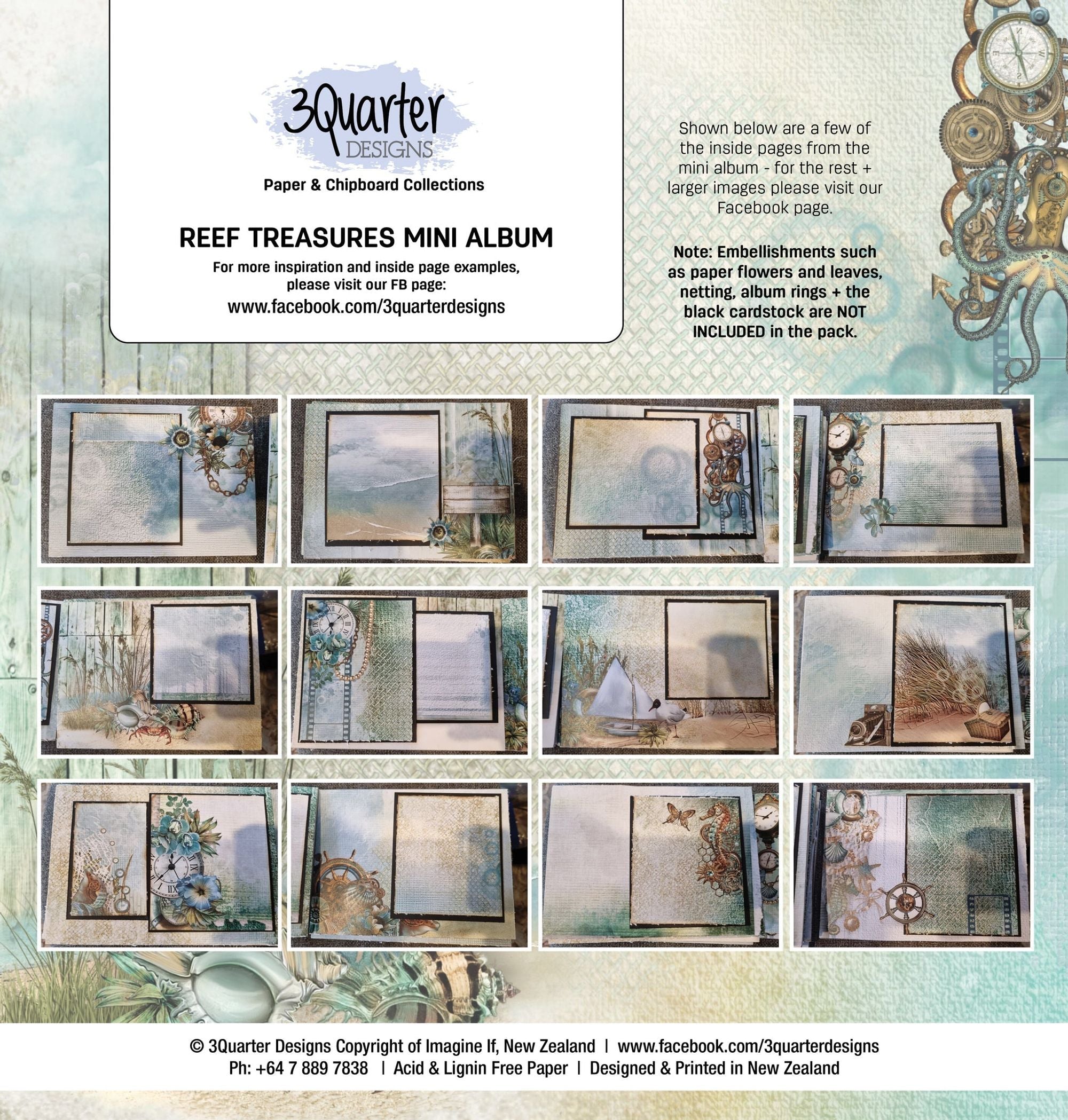 3Quarter Designs Reef Treasures Mini Album Base Kit